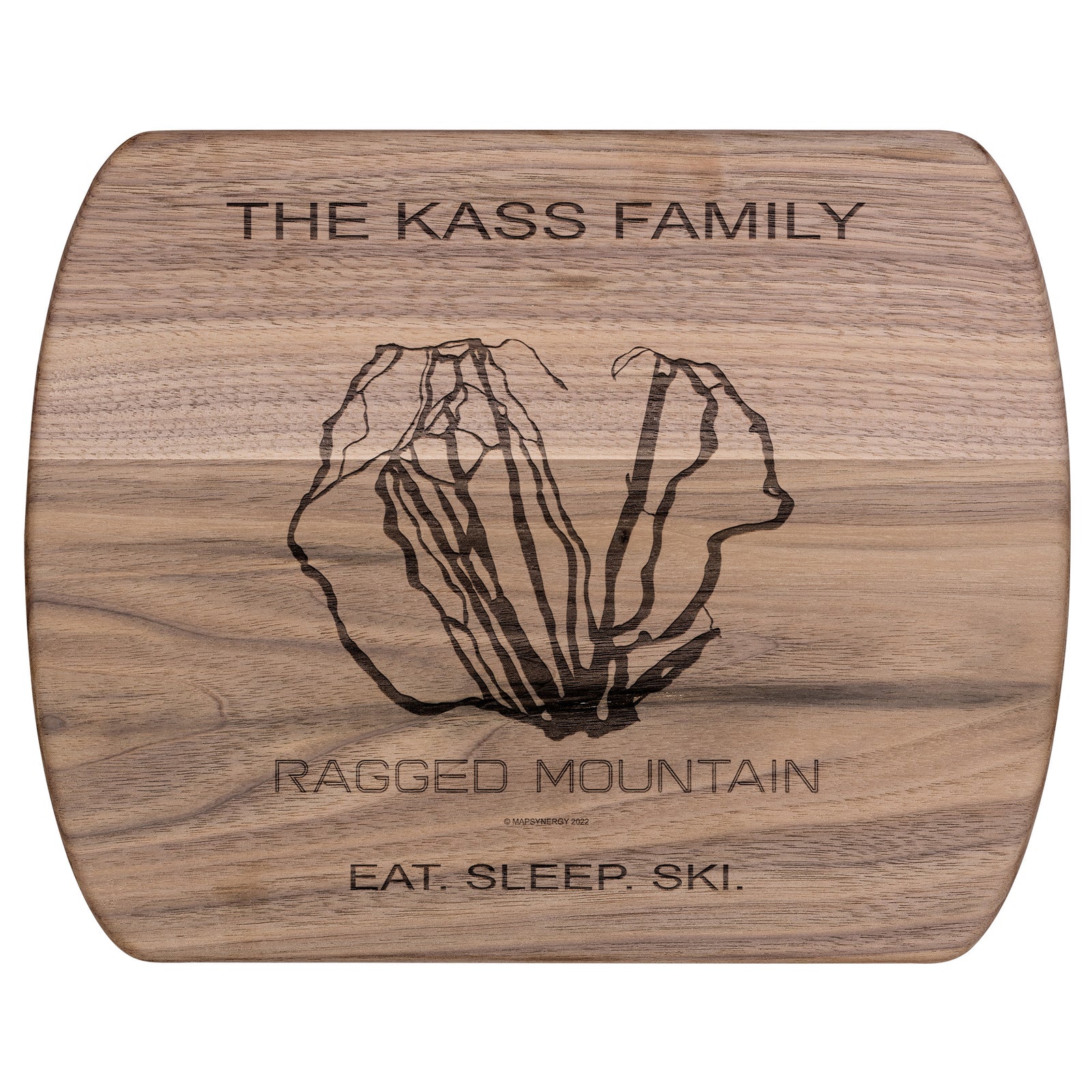 PERSONALIZED Ragged Mountain, New Hampshire SKI TRAIL MAP CUTTING BOARD