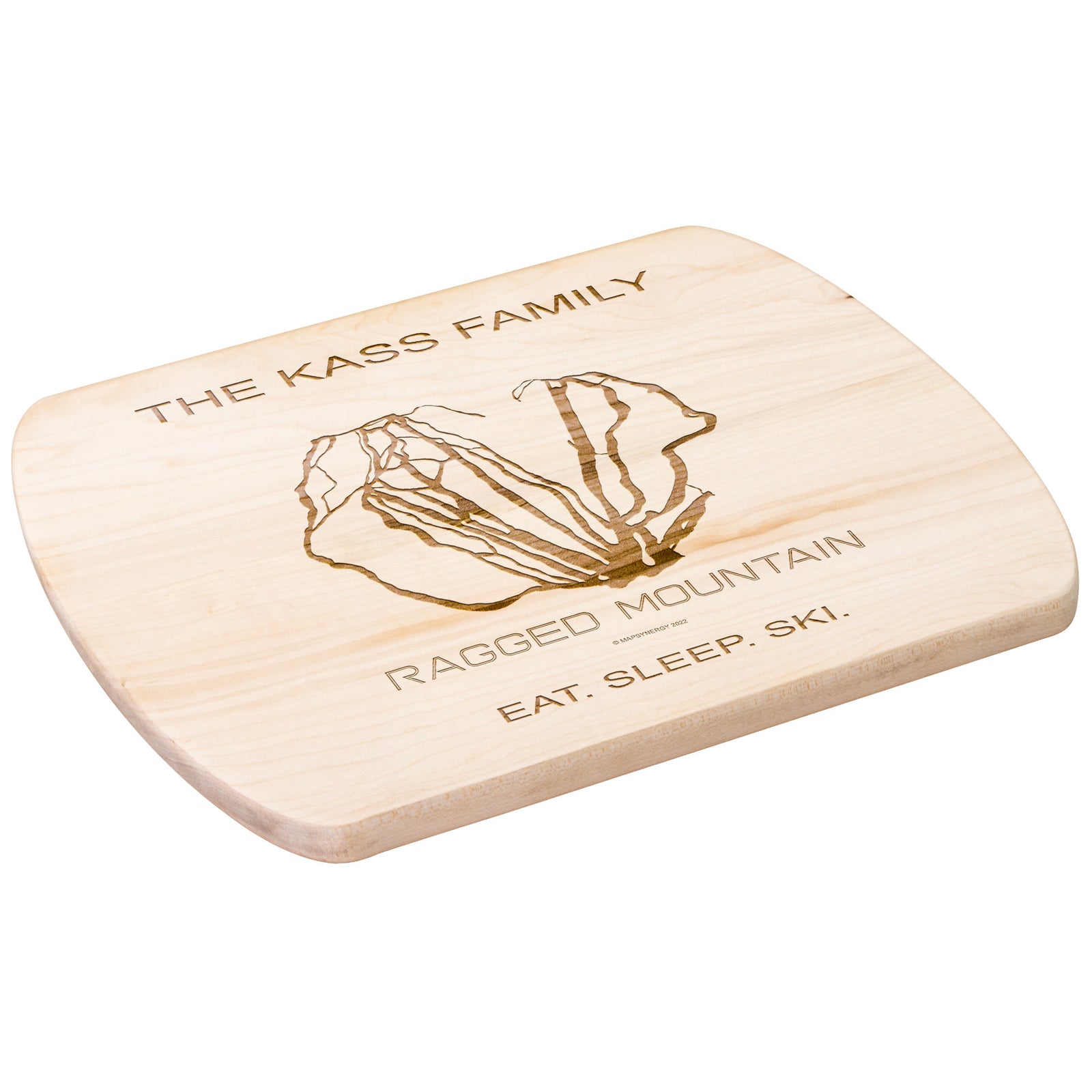 PERSONALIZED Ragged Mountain, New Hampshire SKI TRAIL MAP CUTTING BOARD