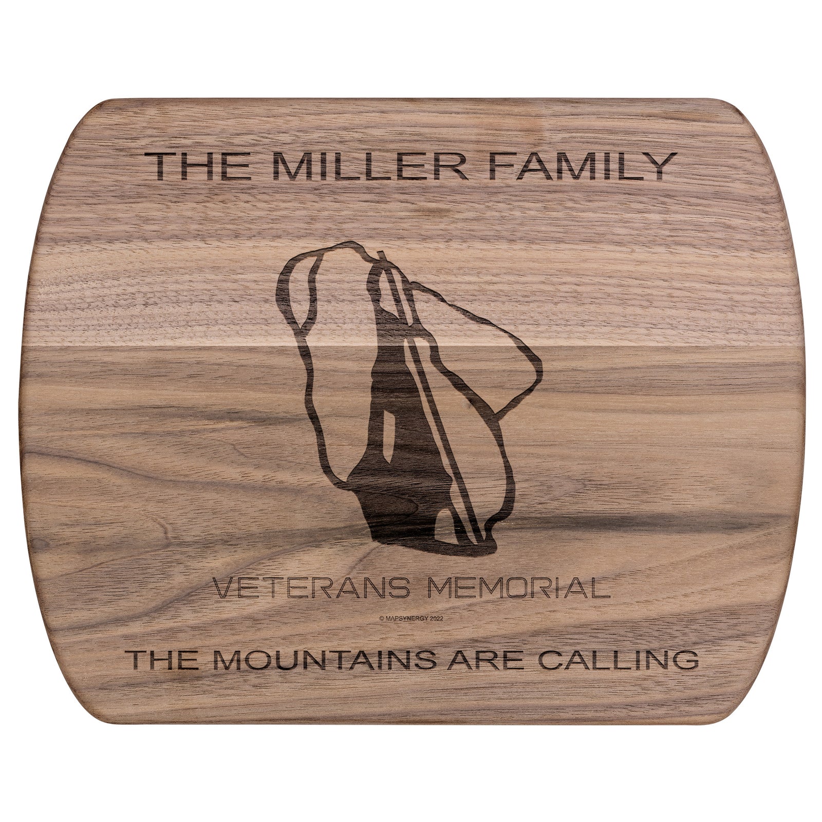 PERSONALIZED Veterans Memorial, New Hampshire SKI TRAIL MAP CUTTING BOARD
