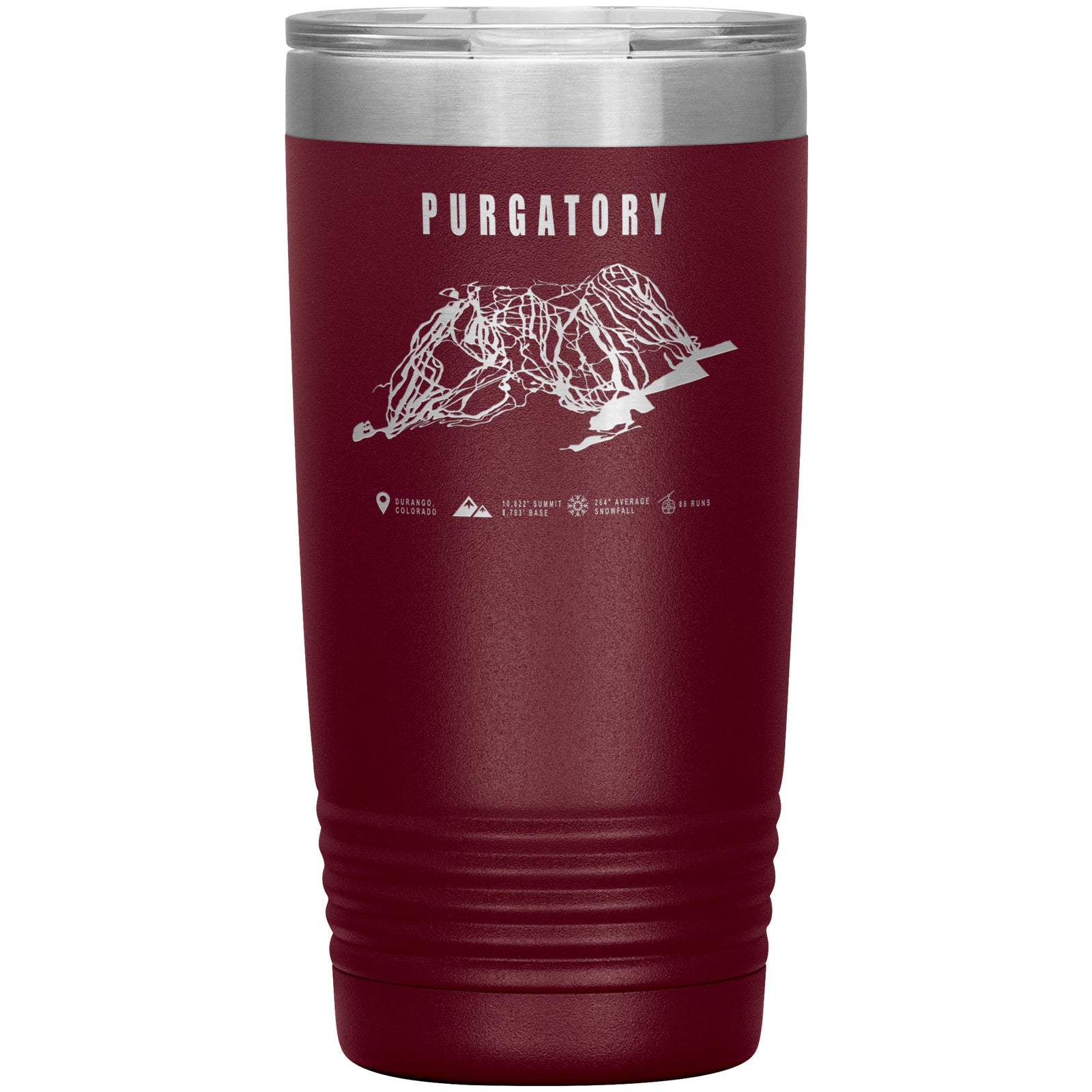 Purgatory Colorado Ski Trail Map 20oz Tumbler