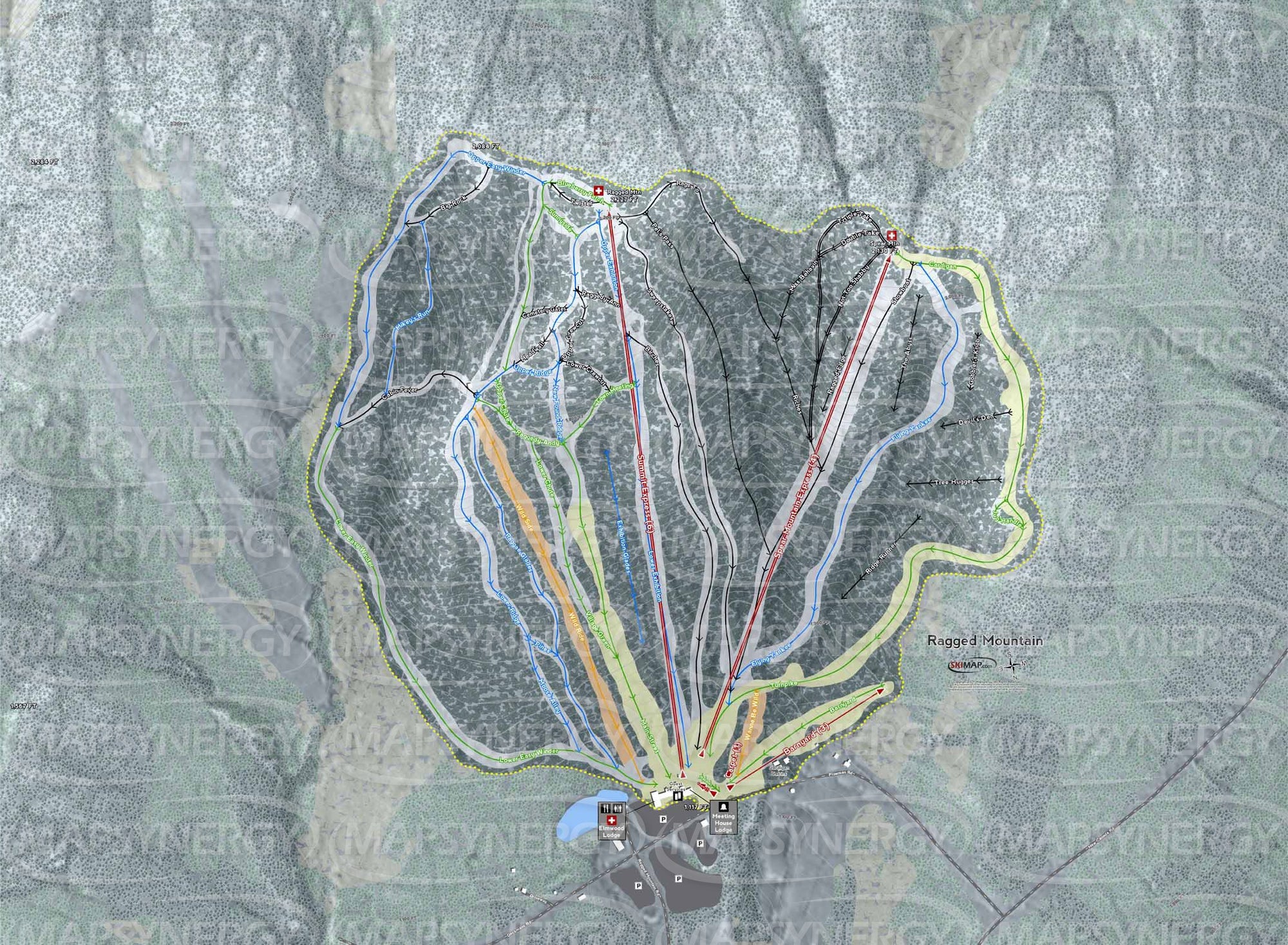 Ragged Mountain trail map