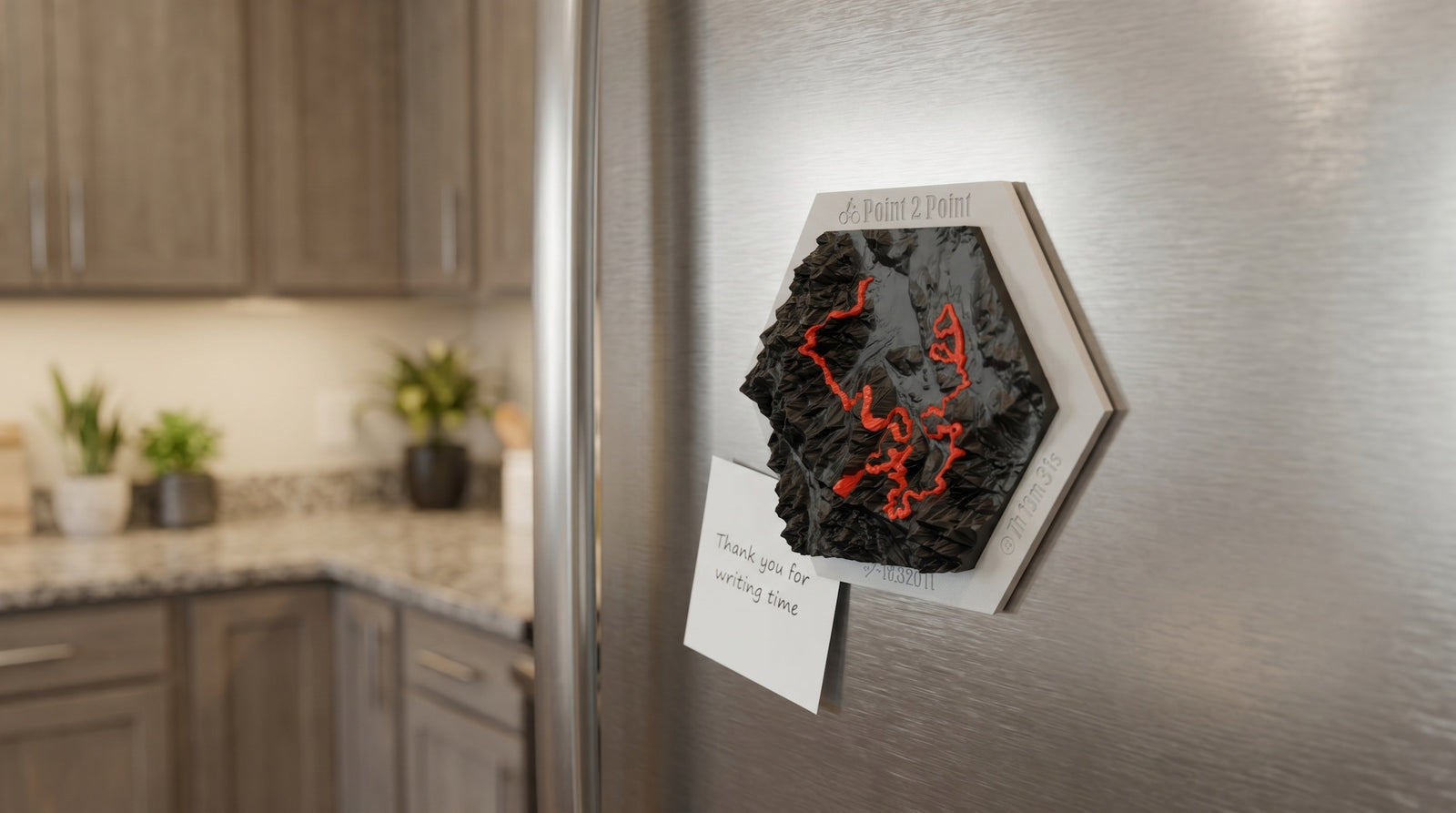 Custom 3D Printed Hiking Map Wallart from Your GPX Route