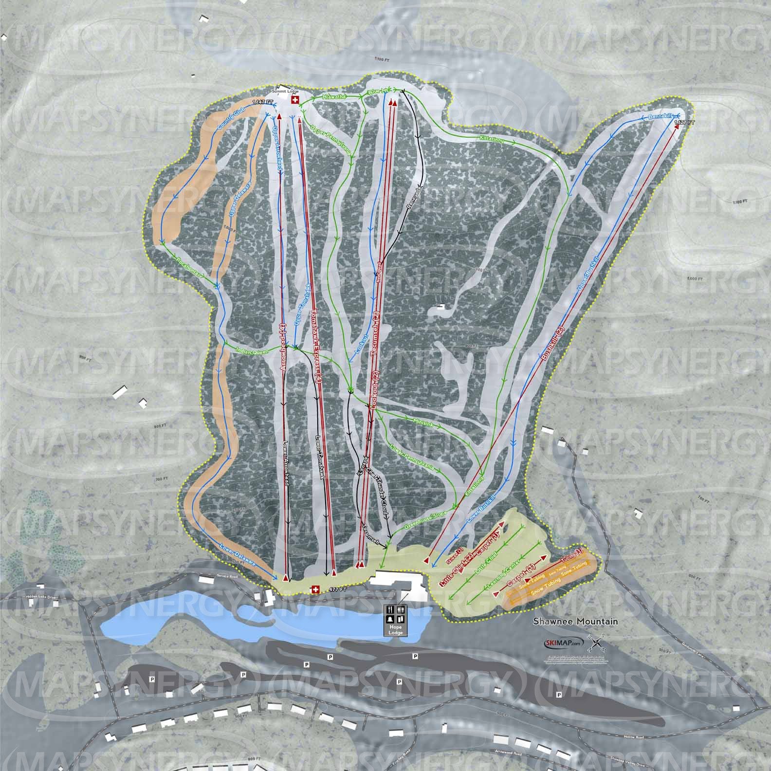 Shawnee Mountain trail map