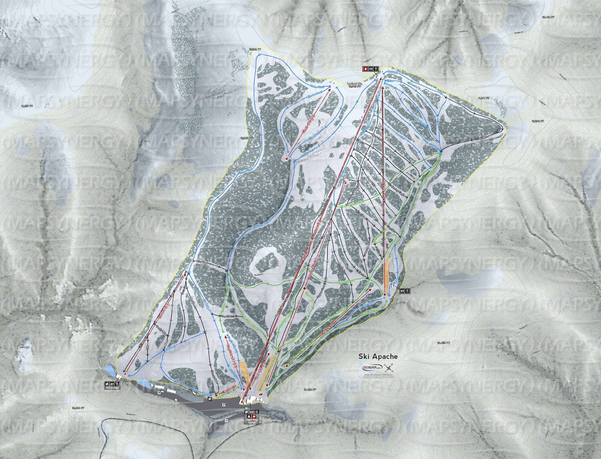 Ski Apache trail map