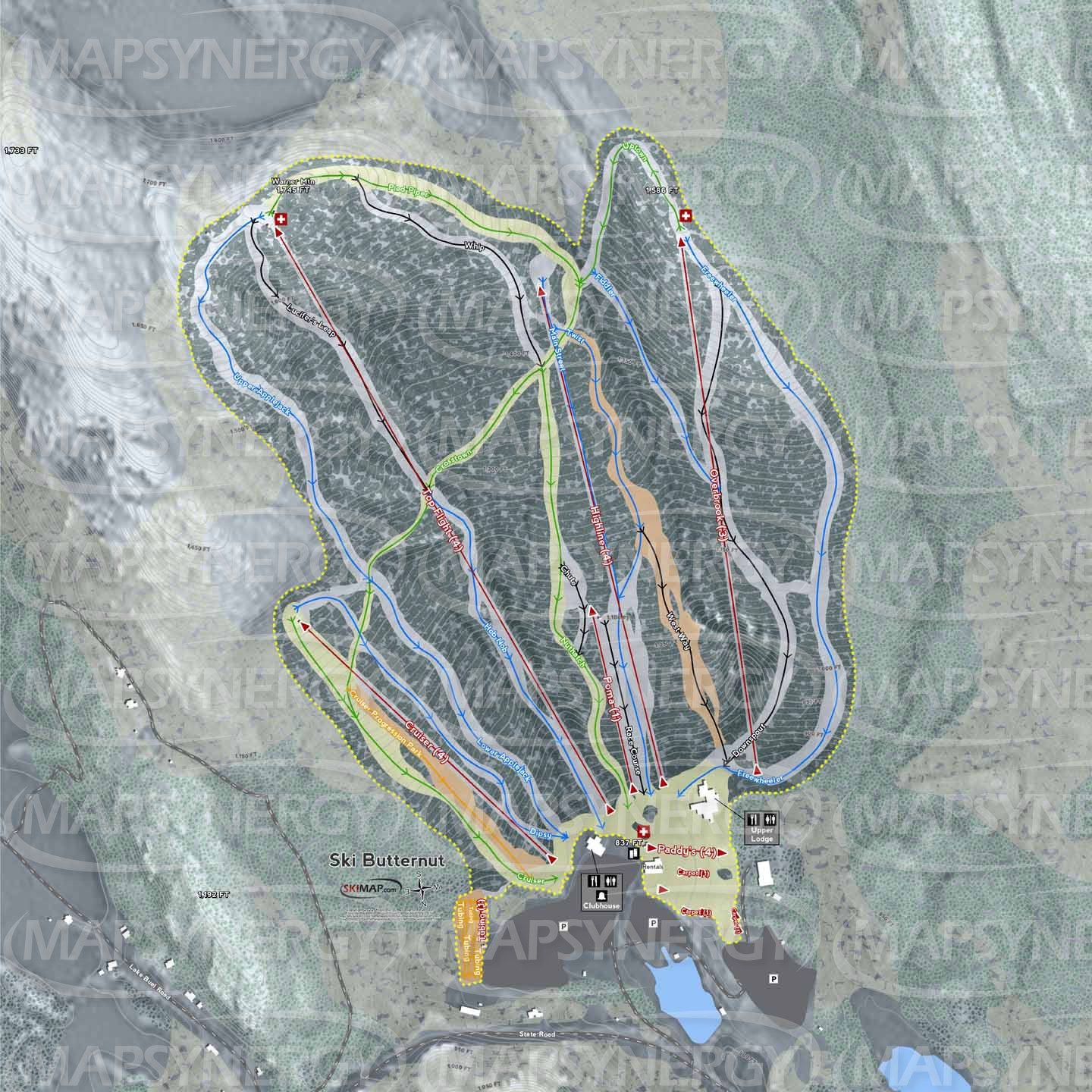 Ski Butternut trail map