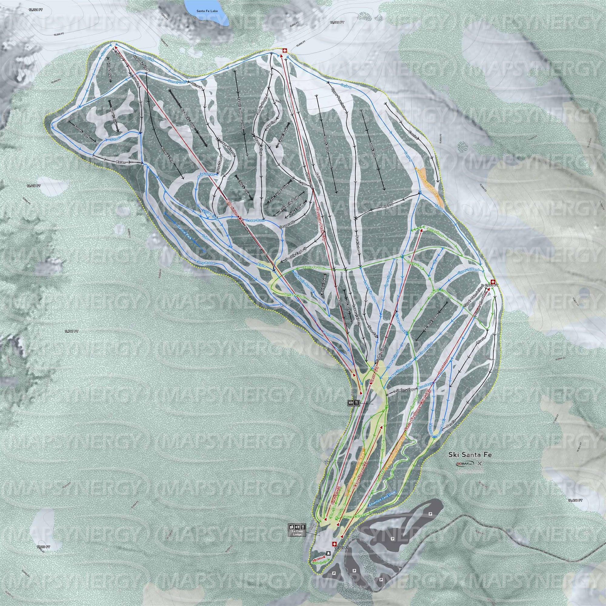 Ski Santa Fe trail map