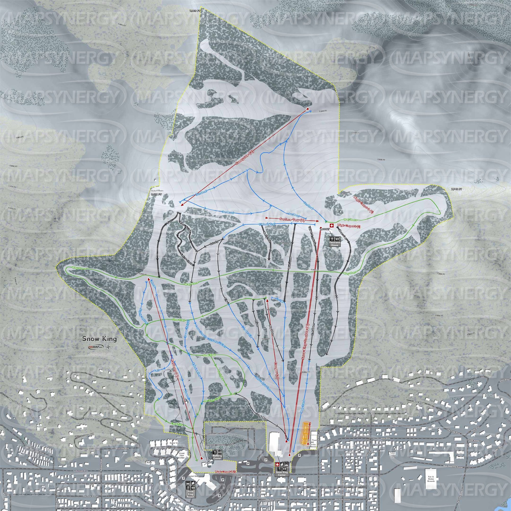 Snow King trail map