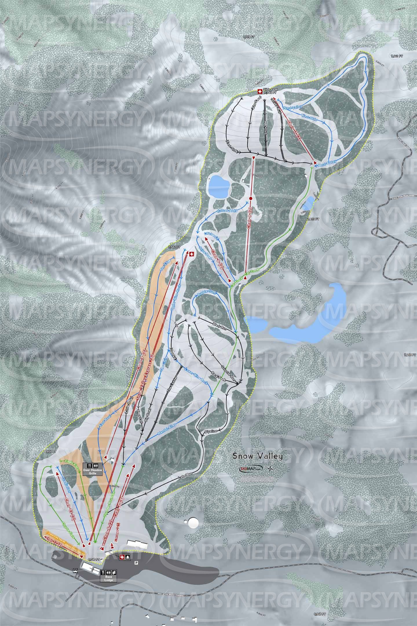 Snow Valley trail map