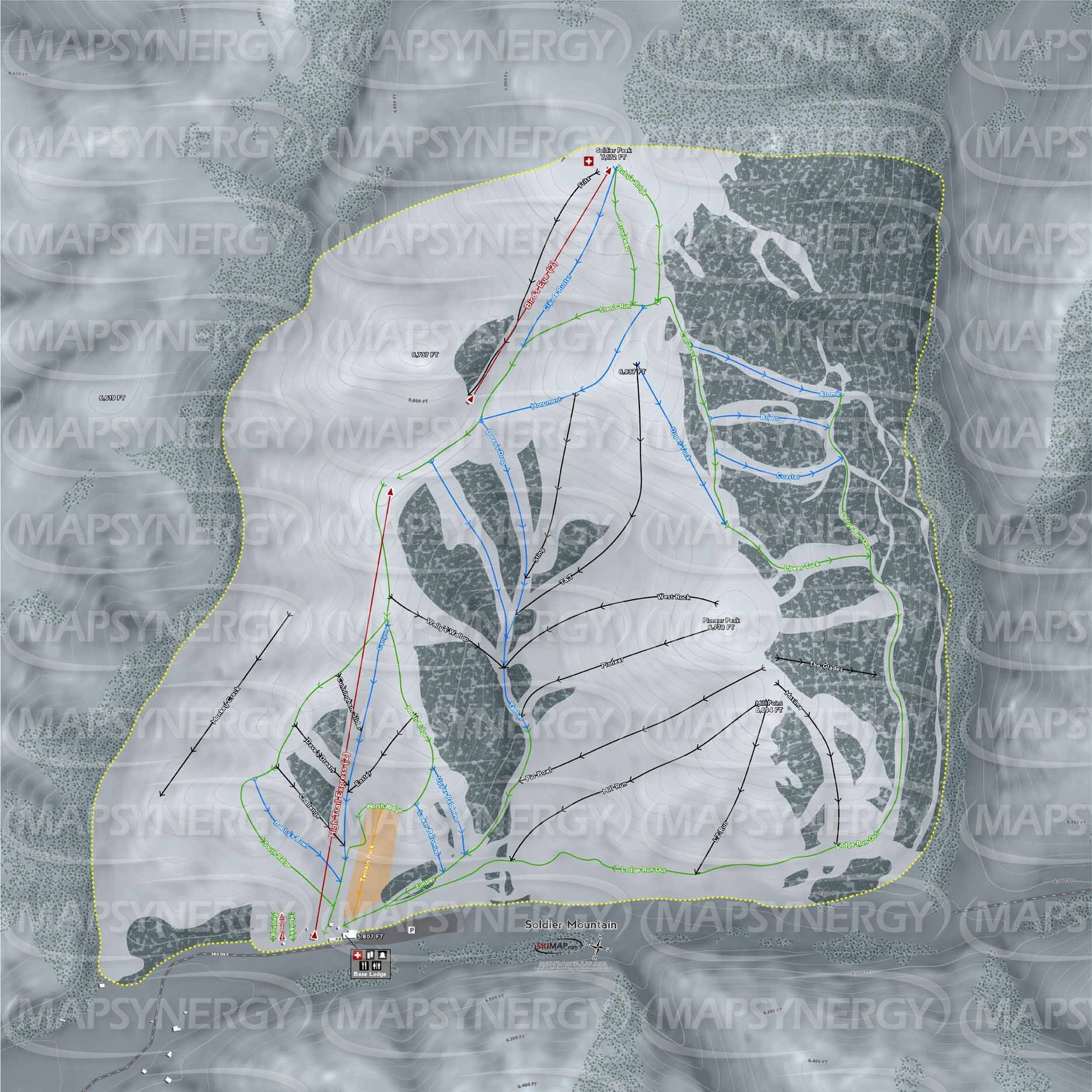 Soldier Mountain trail map