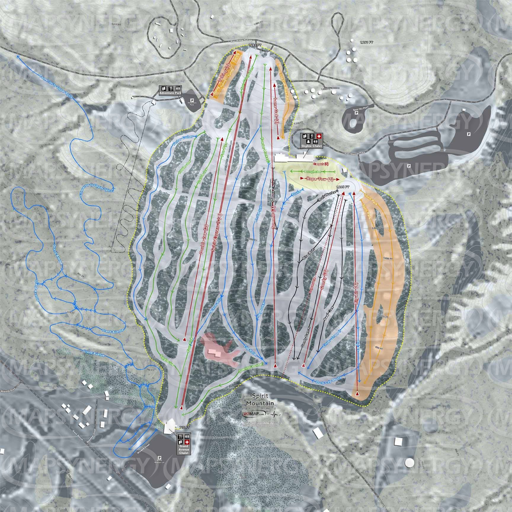 Spirit Mountain trail map