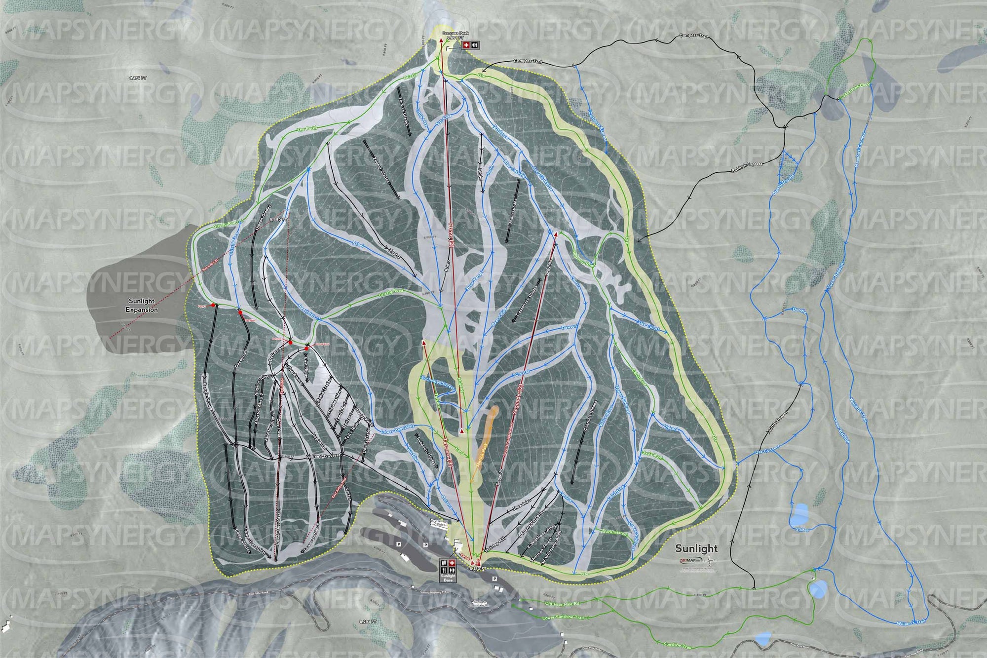 Sunlight trail map