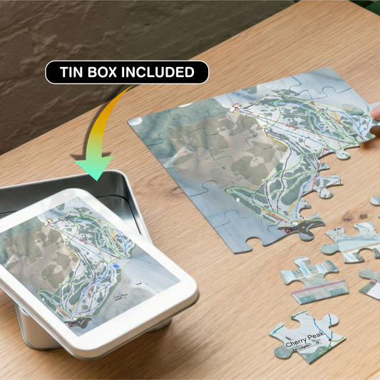 Alyeska, Alaska Ski Resort Map Jigsaw Puzzle With Tin - Powderaddicts