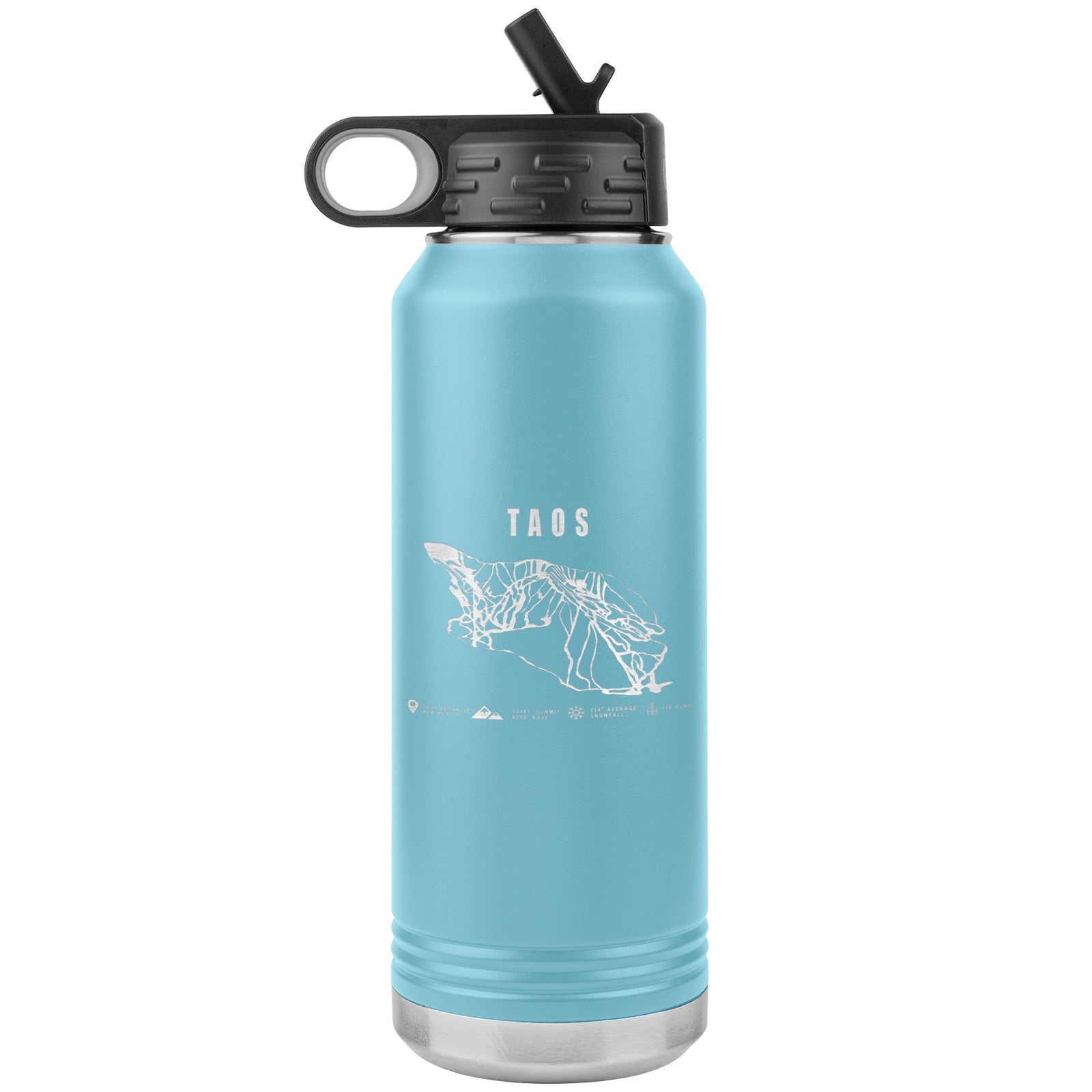 Taos, New Mexico Ski Trail Map 32oz Water Bottle Tumbler