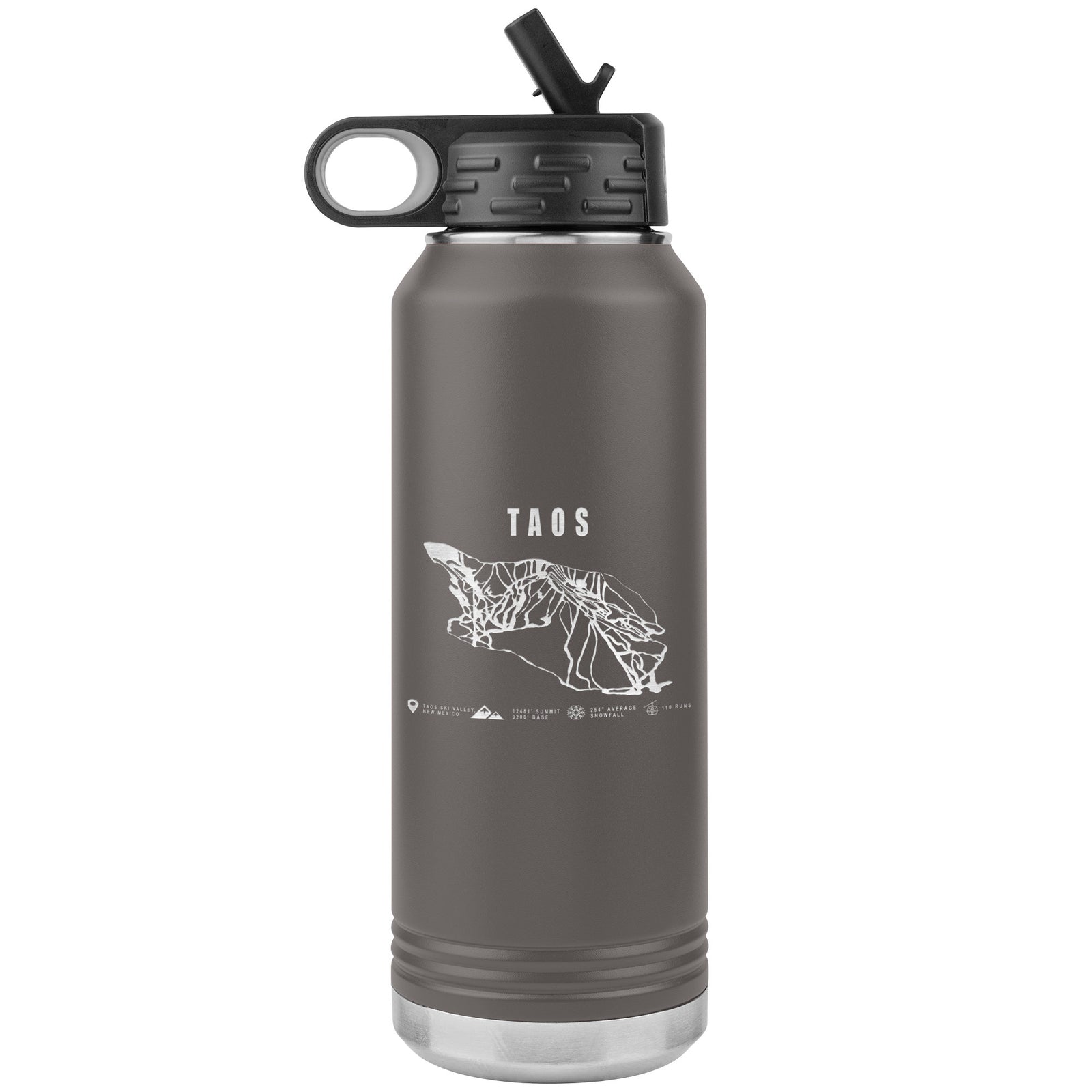 Taos, New Mexico Ski Trail Map 32oz Water Bottle Tumbler