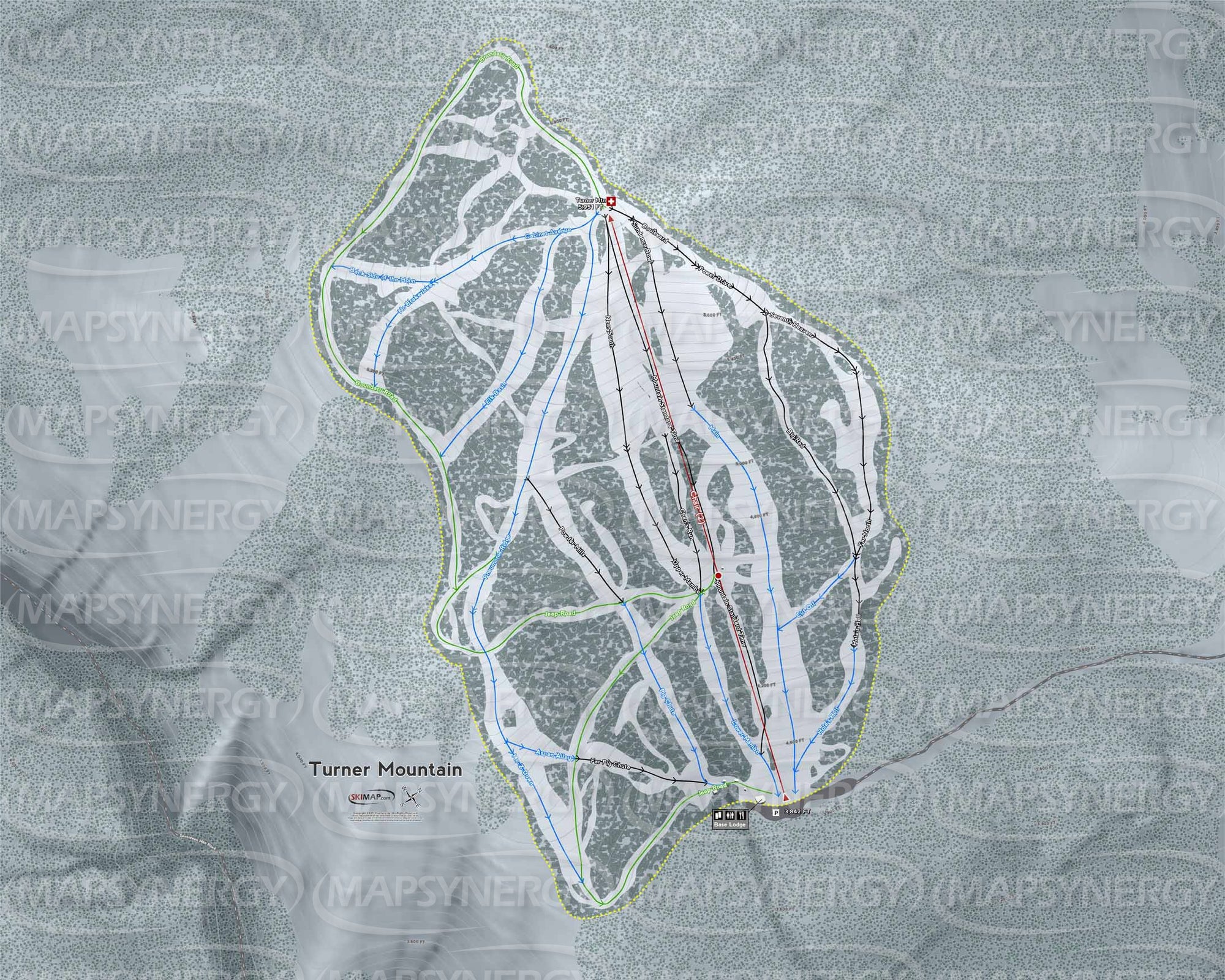 Turner Mountain trail map