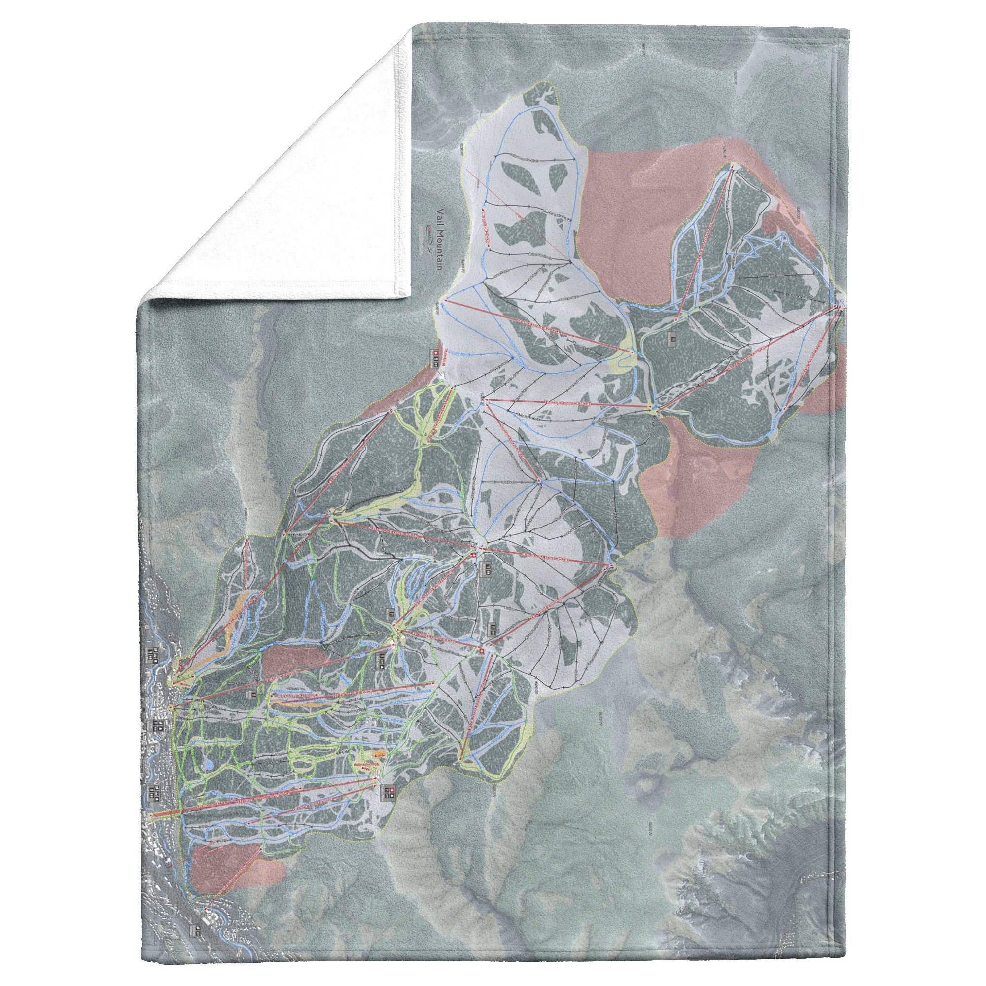 Vail, Colorado Ski Resort Map Blanket