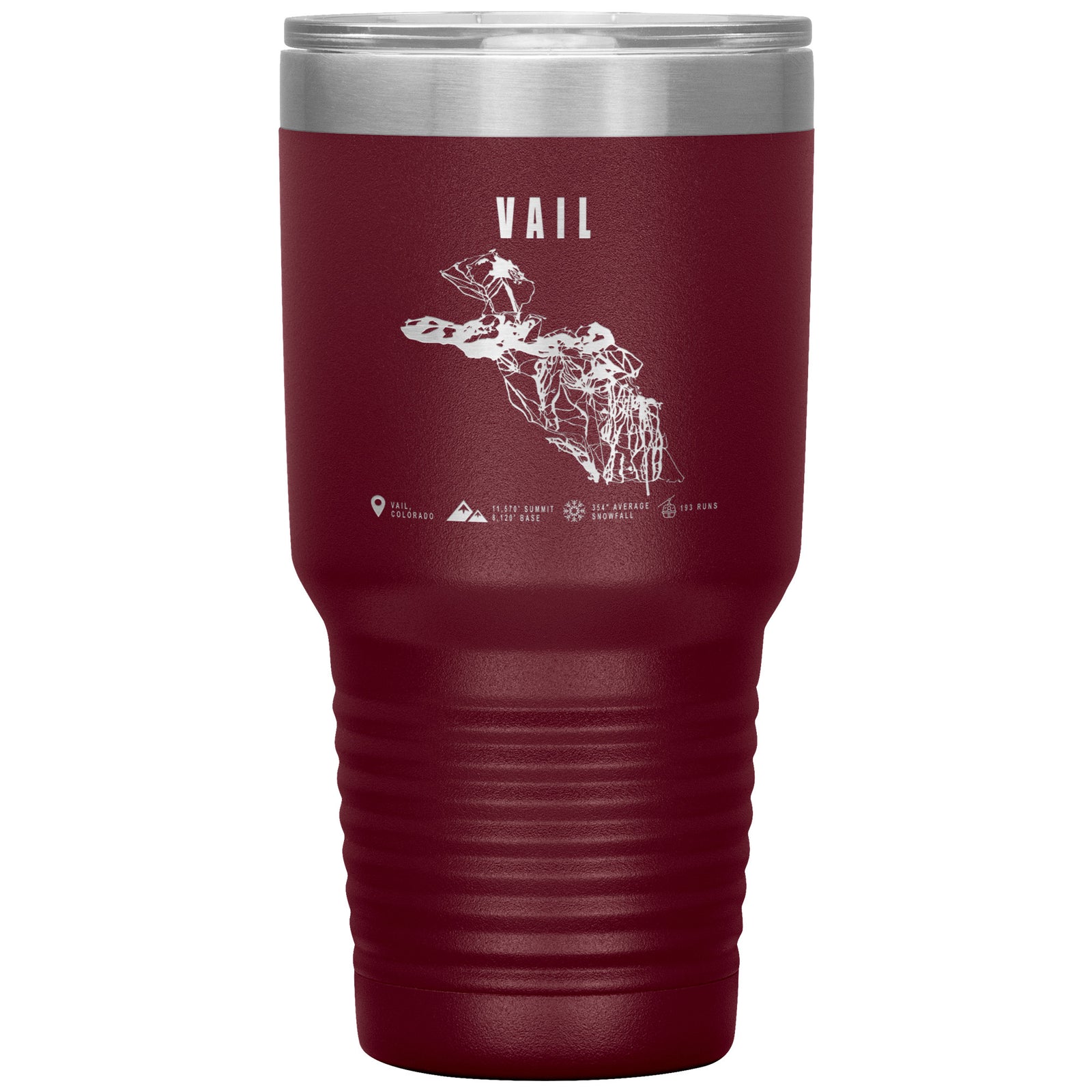 Vail Colorado Ski Trail Map 30oz Tumbler
