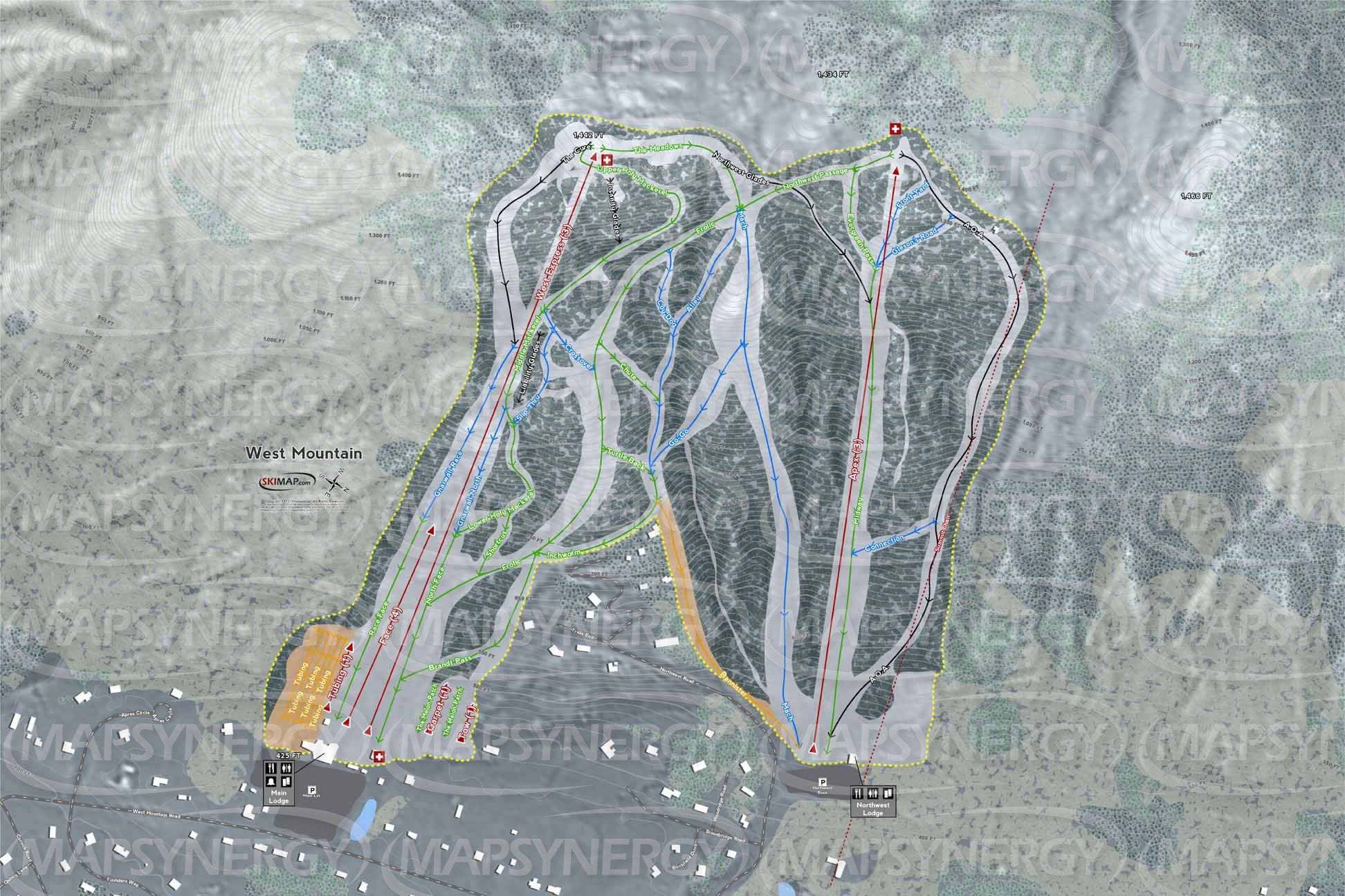 West Mountain trail map