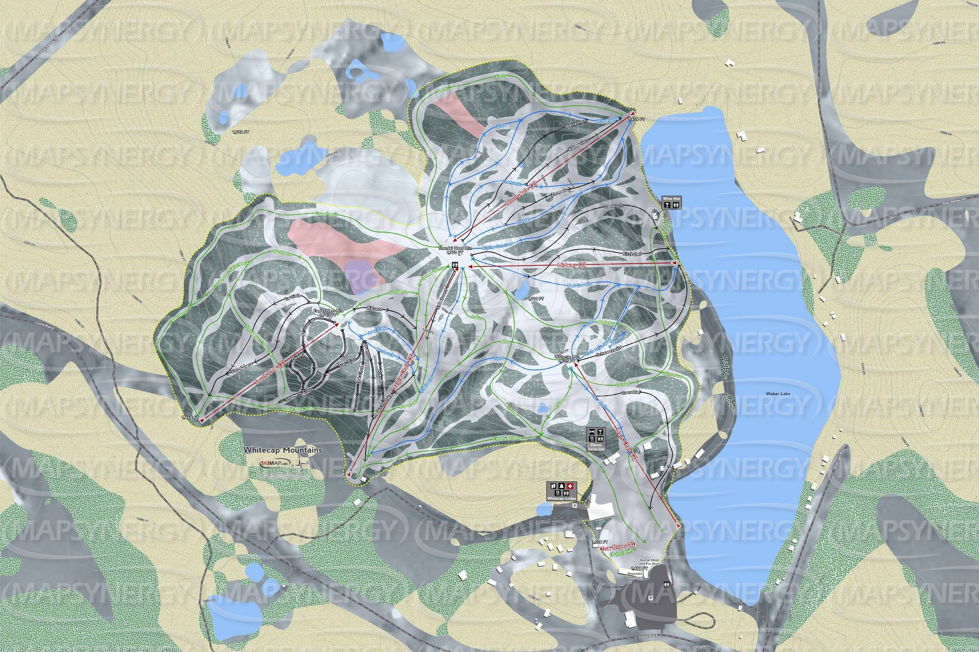 Whitecap Mountains trail map