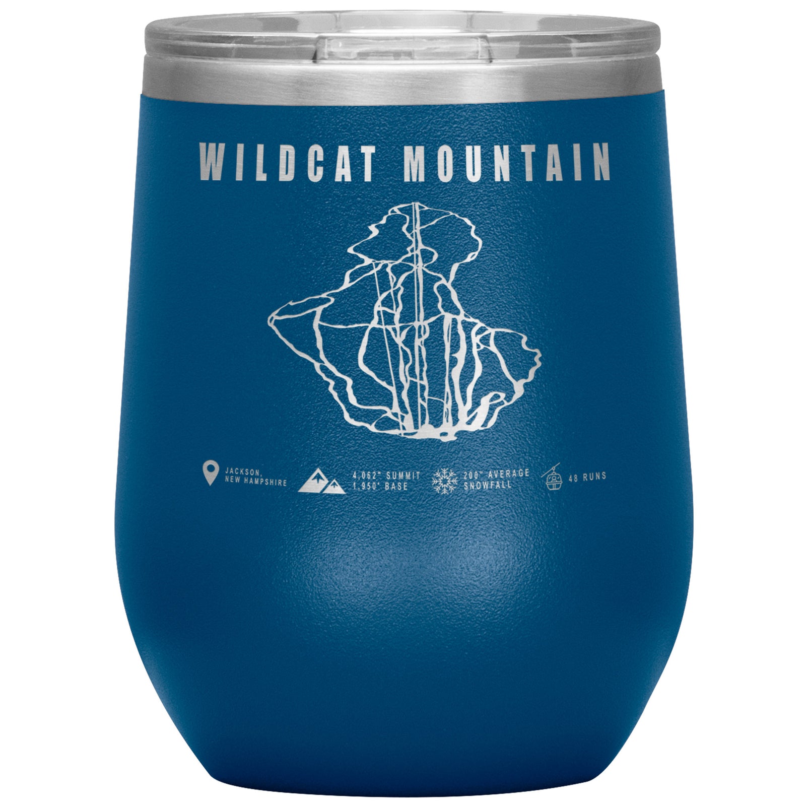 Wildcat Mountain, New Hampshire Ski Trail Map Wine 12oz Tumbler