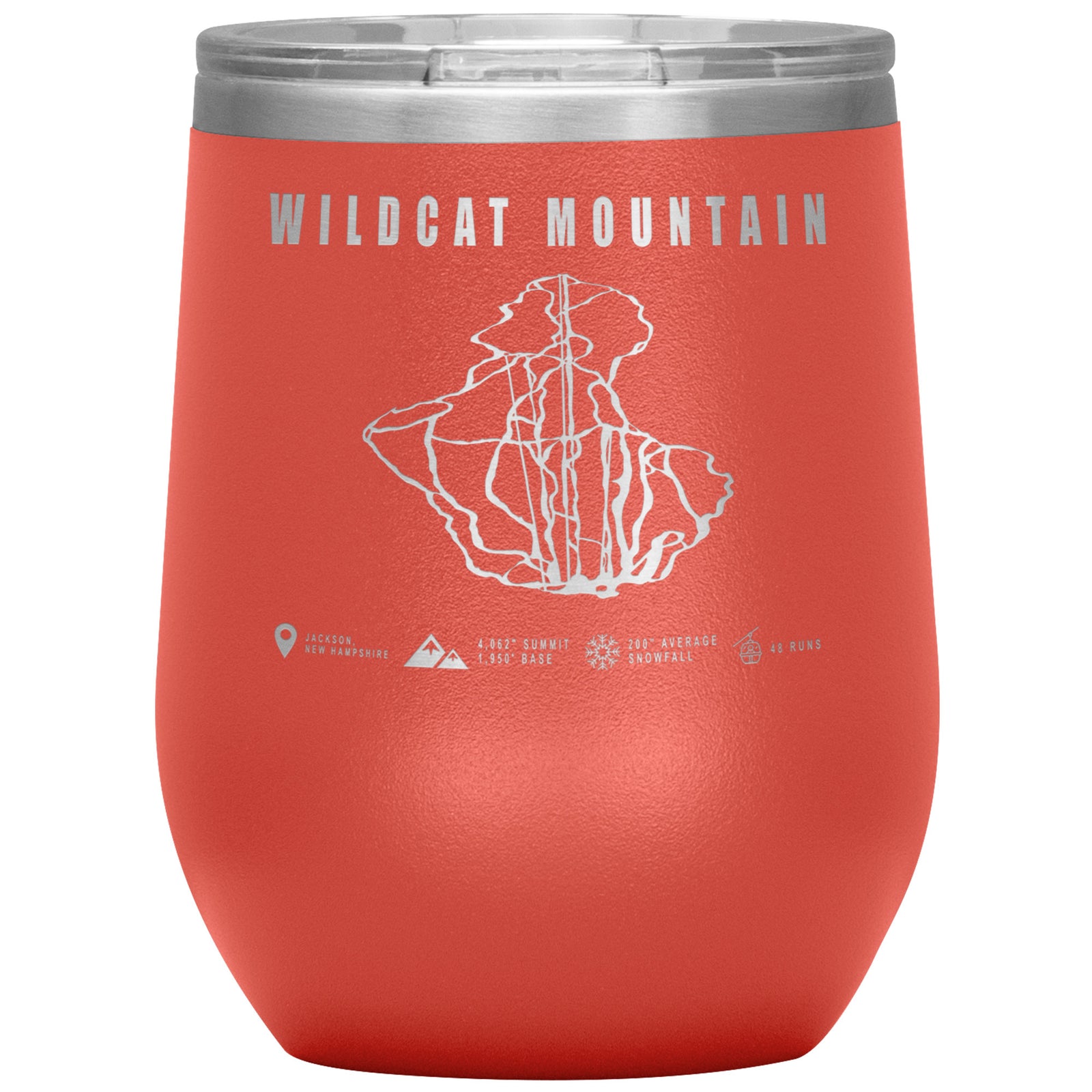 Wildcat Mountain, New Hampshire Ski Trail Map Wine 12oz Tumbler