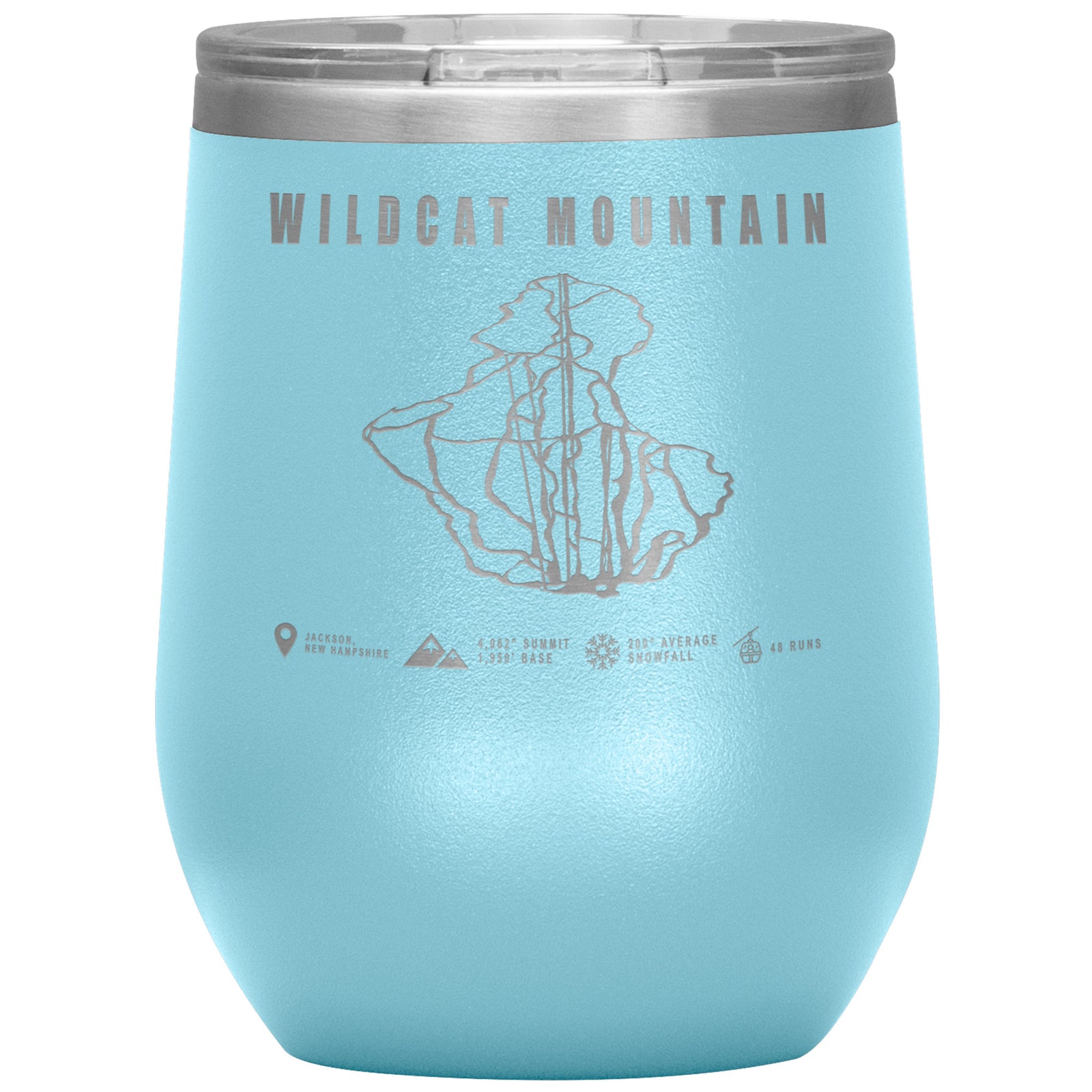 Wildcat Mountain, New Hampshire Ski Trail Map Wine 12oz Tumbler