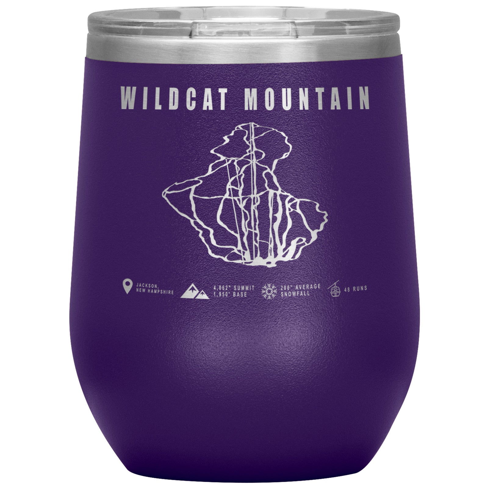 Wildcat Mountain, New Hampshire Ski Trail Map Wine 12oz Tumbler