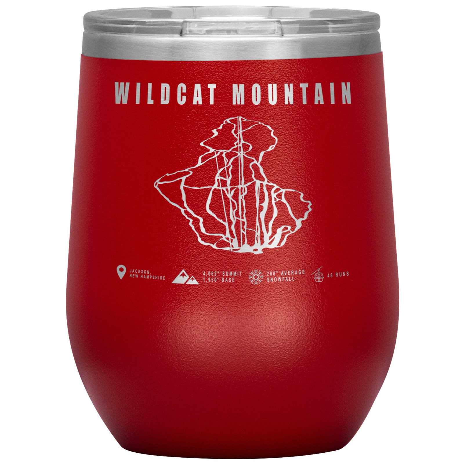 Wildcat Mountain, New Hampshire Ski Trail Map Wine 12oz Tumbler