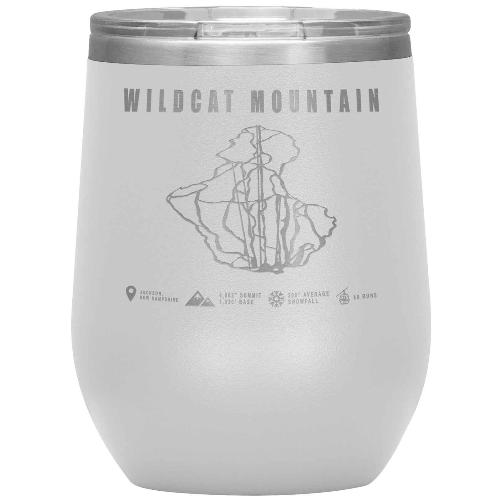 Wildcat Mountain, New Hampshire Ski Trail Map Wine 12oz Tumbler