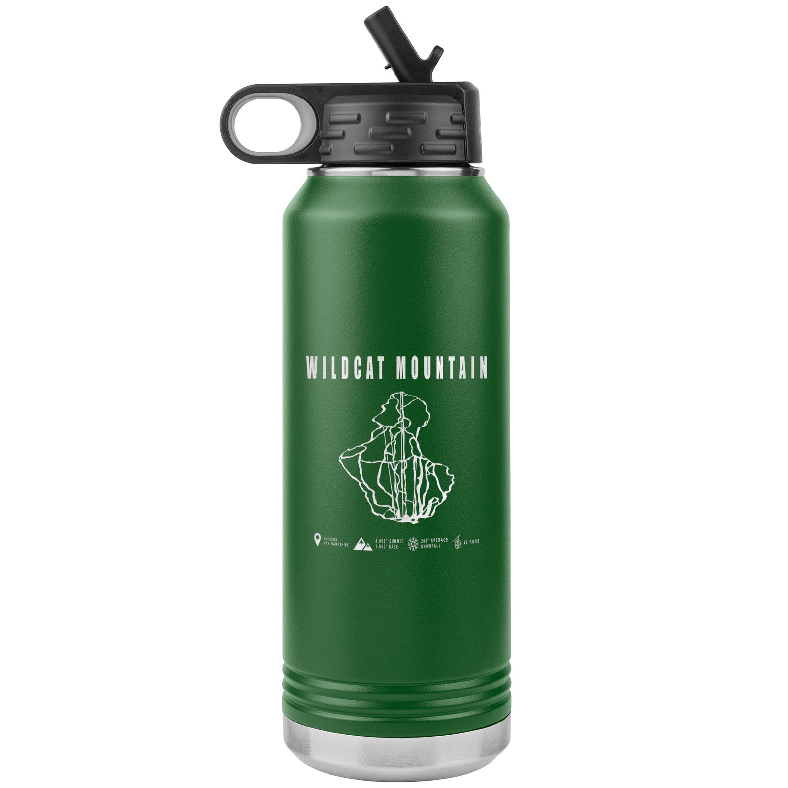 Wildcat Mountain, New Hampshire Ski Trail Map 32oz Water Bottle Tumbler