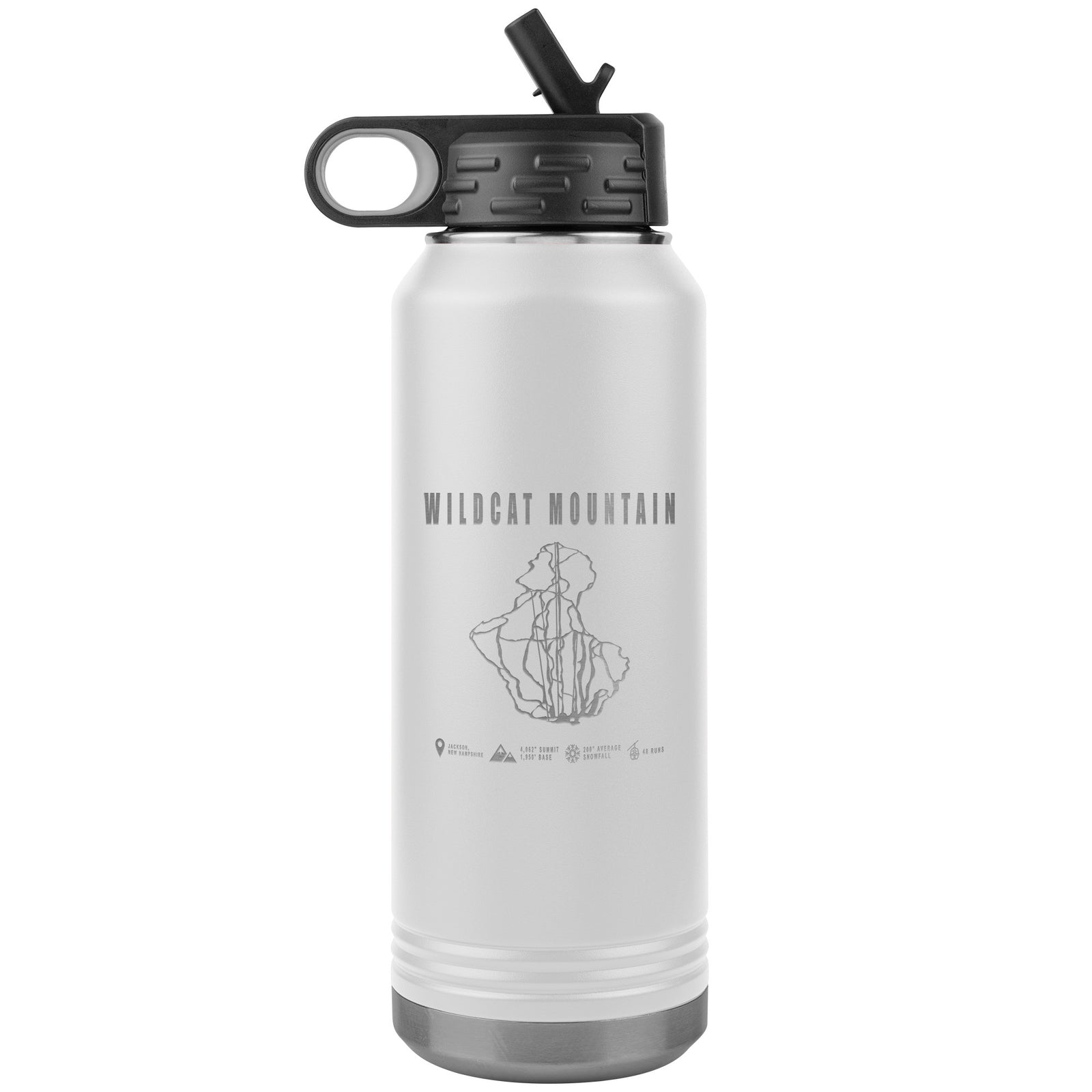 Wildcat Mountain, New Hampshire Ski Trail Map 32oz Water Bottle Tumbler