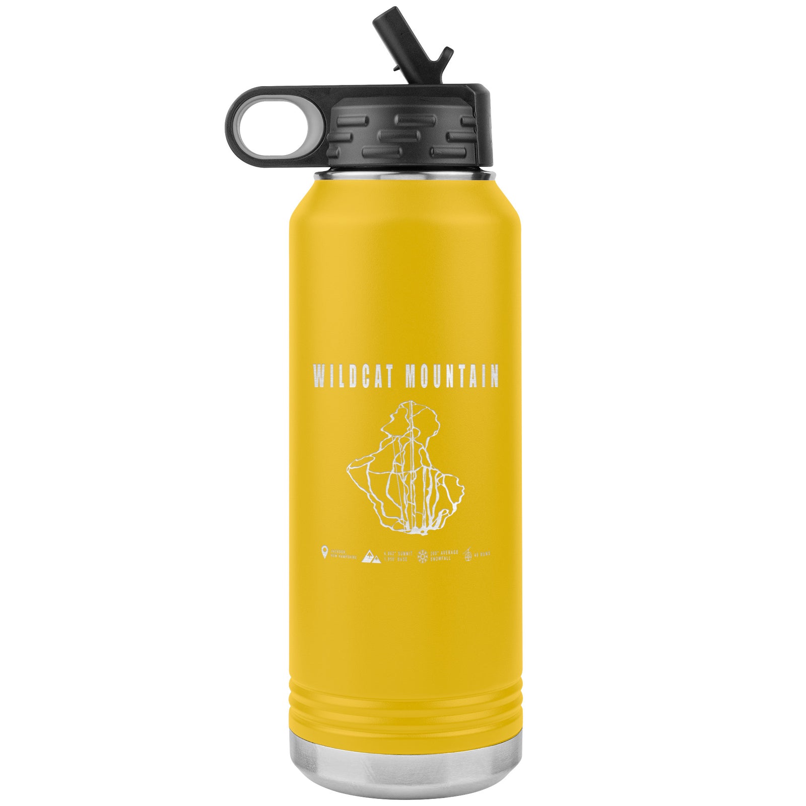 Wildcat Mountain, New Hampshire Ski Trail Map 32oz Water Bottle Tumbler