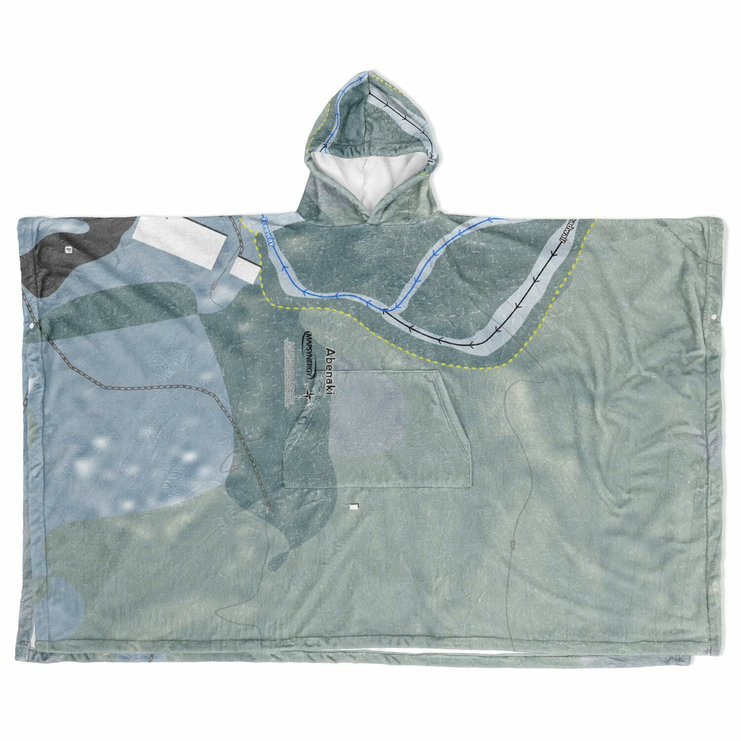 Abenaki, New Hampshire Ski Resort Map Flannel Blanket Poncho
