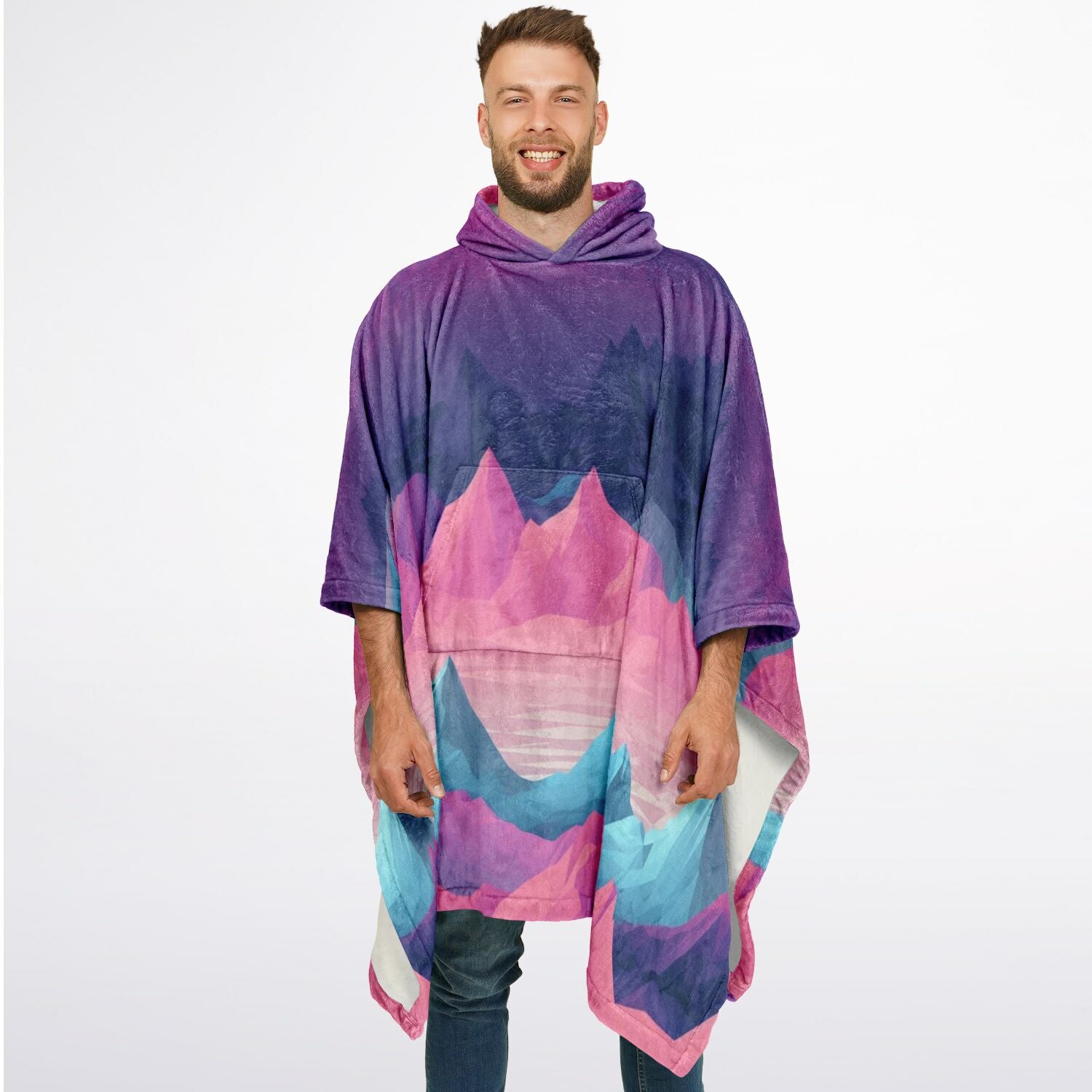 Towering Mountain, Flannel Blanket Poncho
