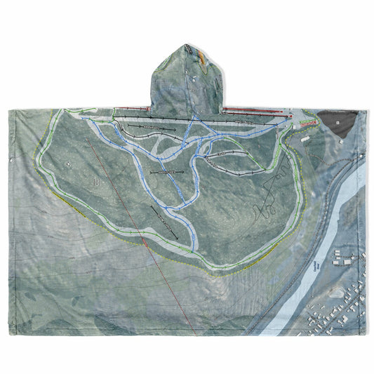 Berkshire East, Massachusetts Ski Resort Map Flannel Blanket Poncho