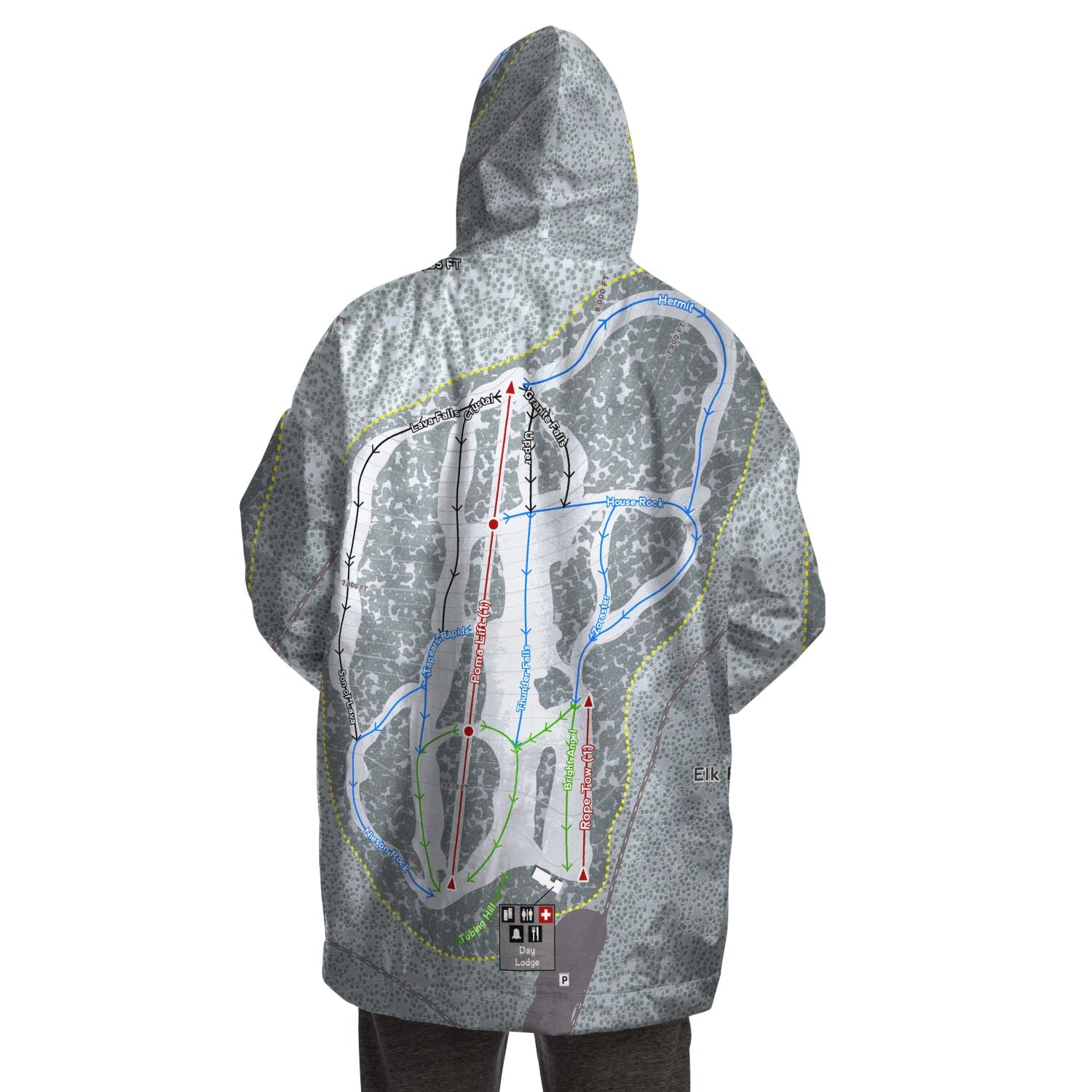 Elk Ridge, Arizona Ski Trail Map Snug Hoodie