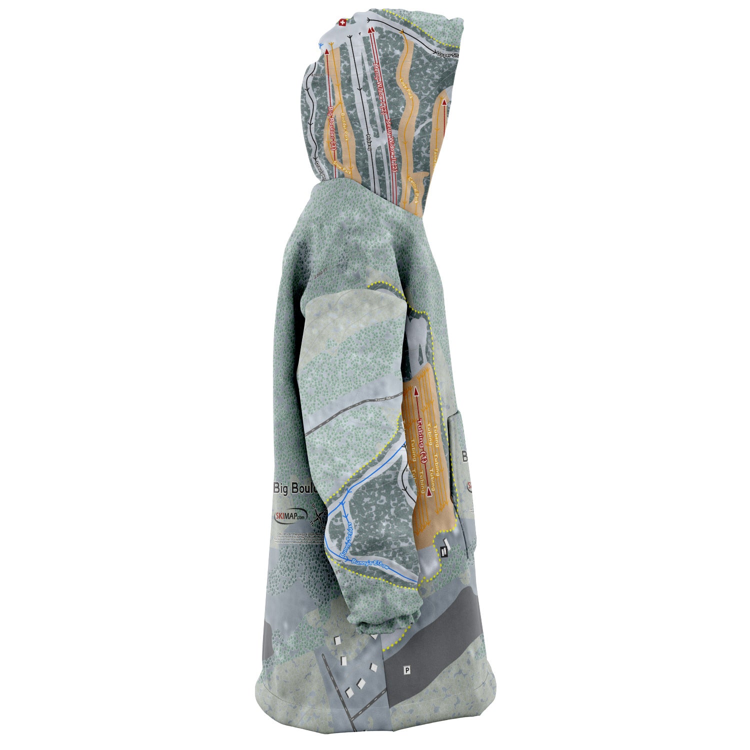 Big Boulder, Pennsylvania Ski Trail Map Snug Hoodie