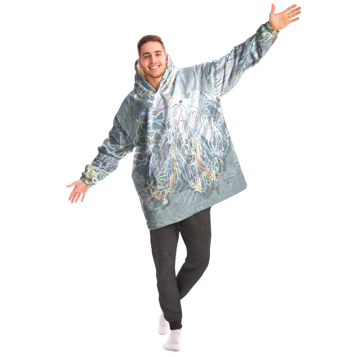 Mammoth Mtn, California Ski Trail Map - Snug Hoodie