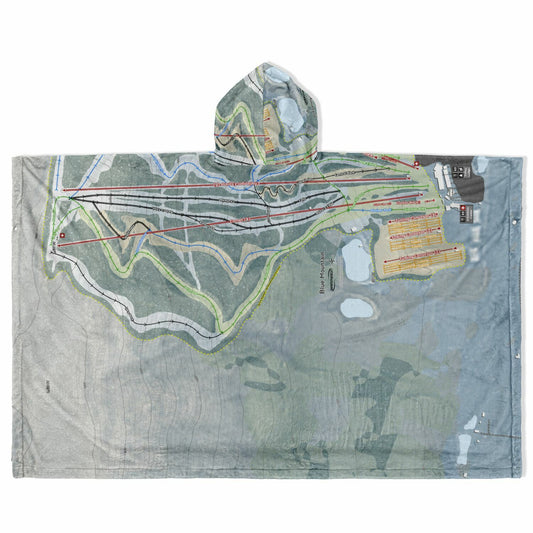 Blue Mountain, Pennsylvania Ski Resort Map Flannel Blanket Poncho
