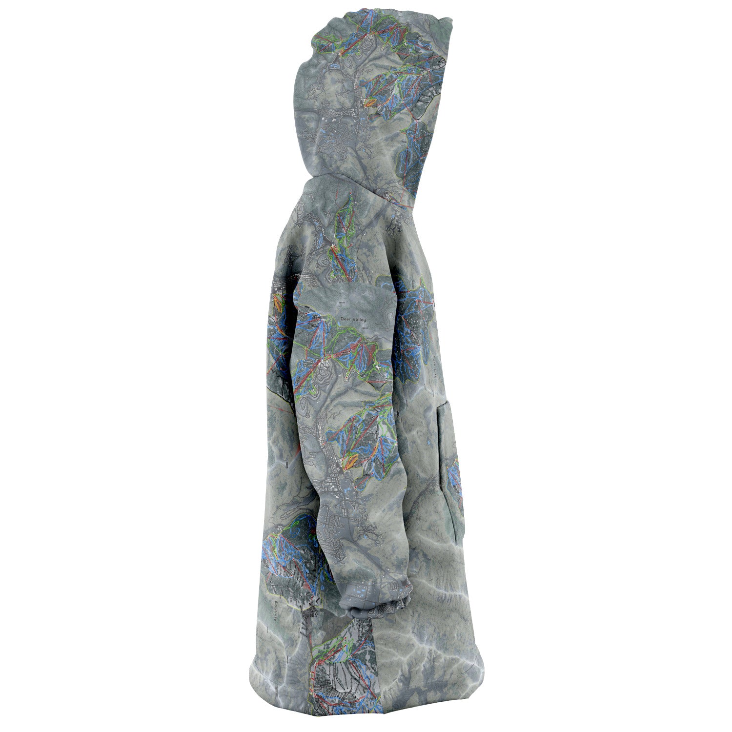 One Wasatch, Utah Ski Trail Map - Snug Hoodie