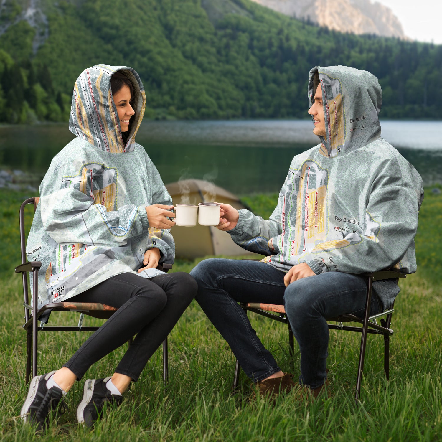 Big Boulder, Pennsylvania Ski Trail Map Snug Hoodie