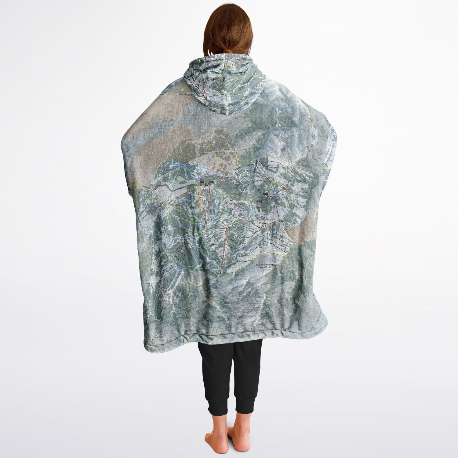 Powder Mountain, Utah Ski Resort Map Reversible Snug Hoodie