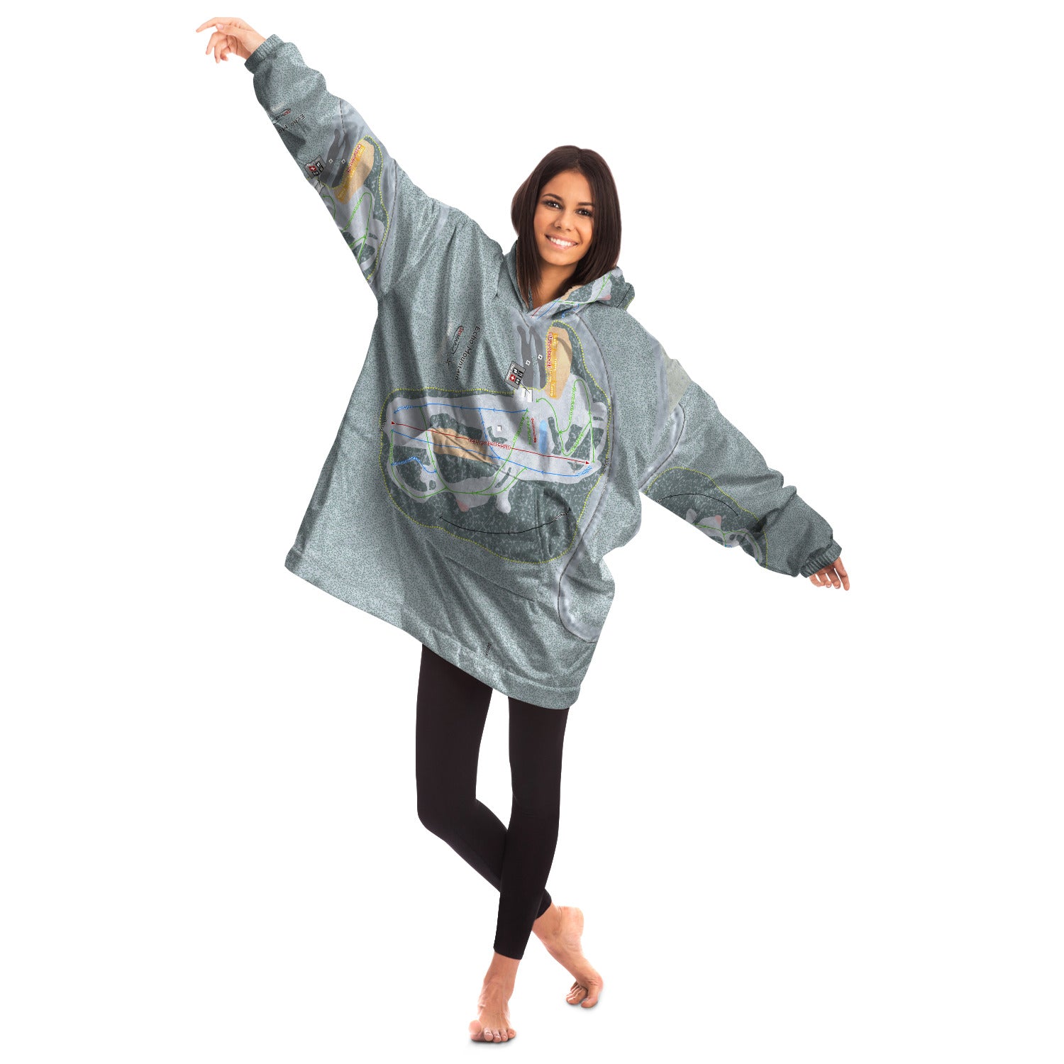 Echo Mountain, Colorado Ski Trail Map - Snug Hoodie