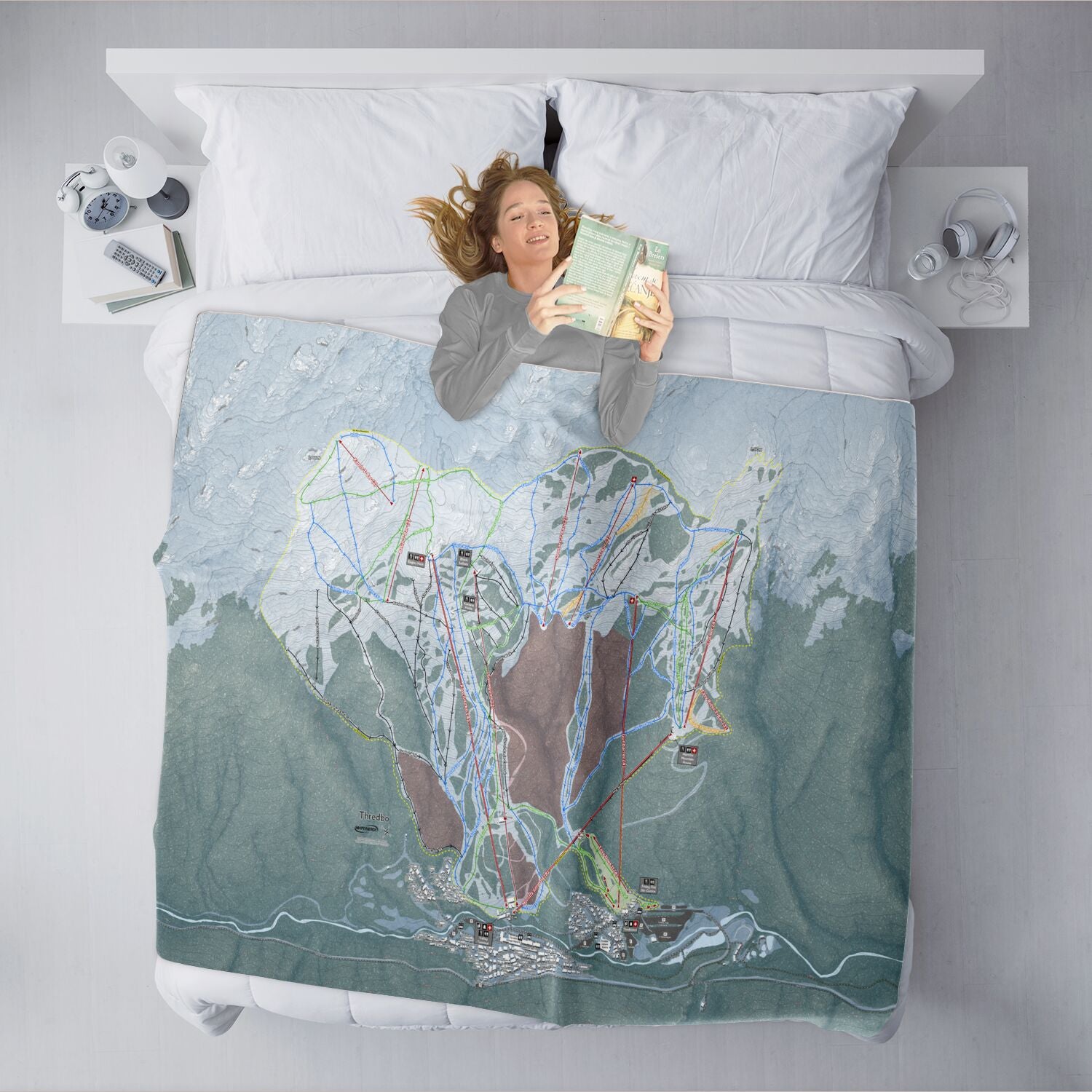 Thredbo, Australia Ski Resort Map XL Blanket