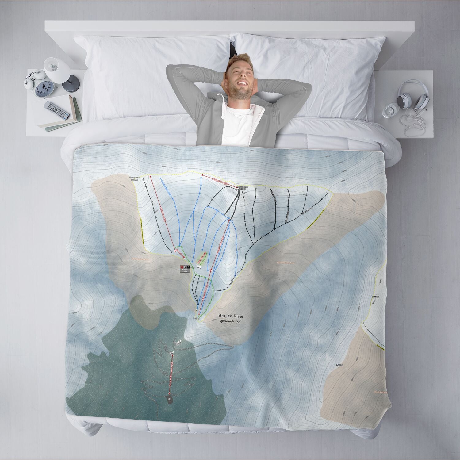 Broken River, New Zealand Ski Resort Map XL Blanket