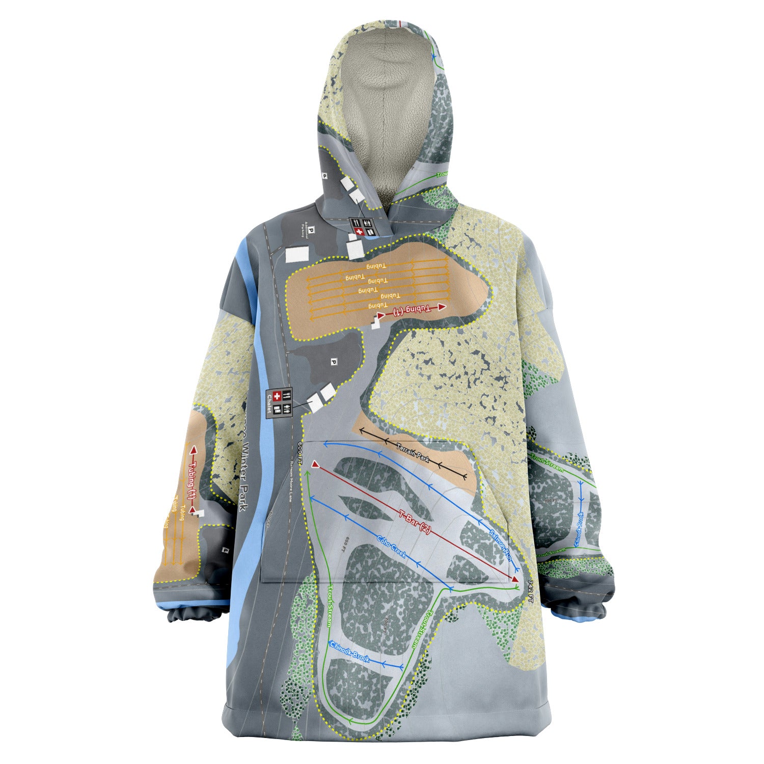 Kewaunee Winter Park, Wisconsin Ski Trail Map - Snug Hoodie