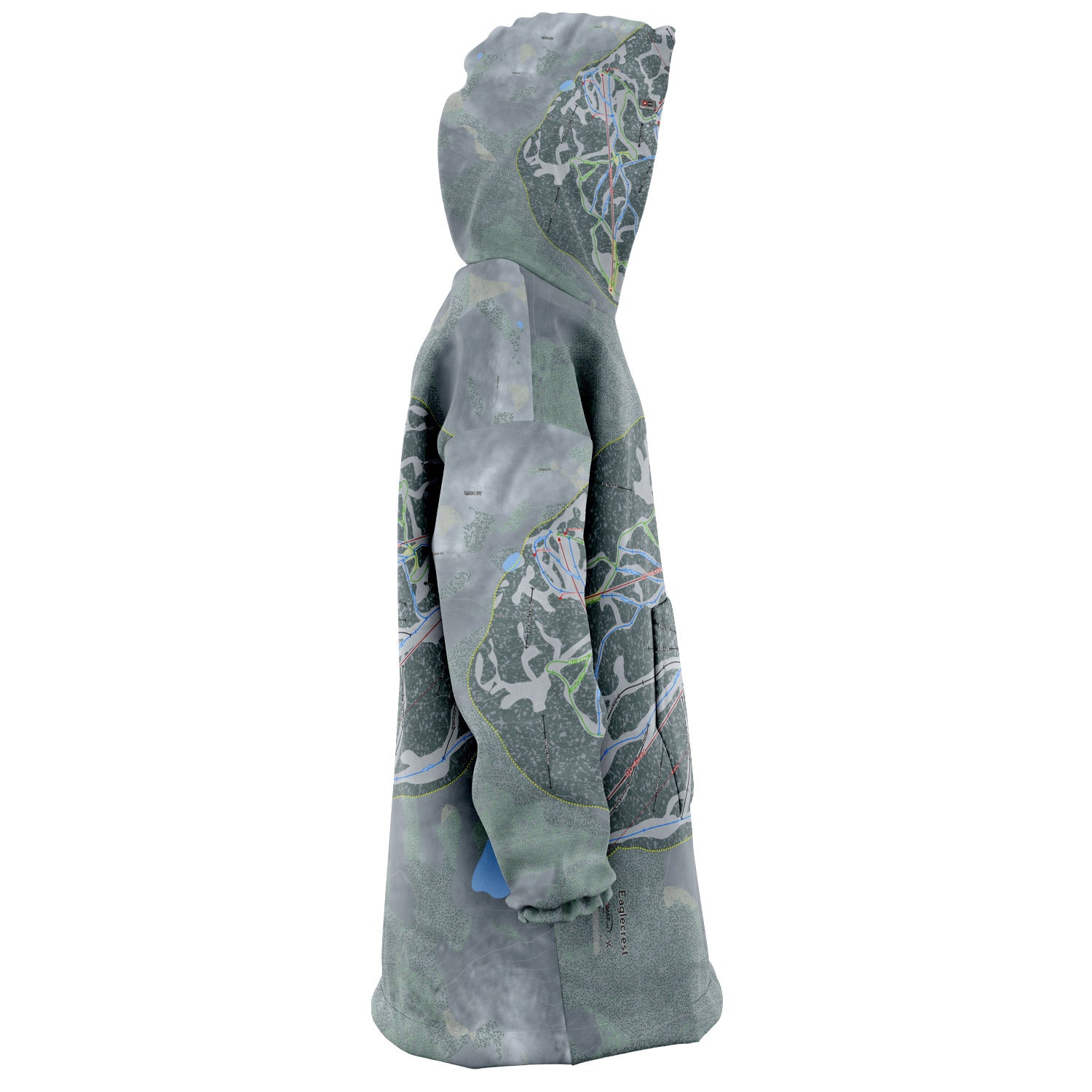 Eaglecrest, Alaska Ski Trail Map Snug Hoodie