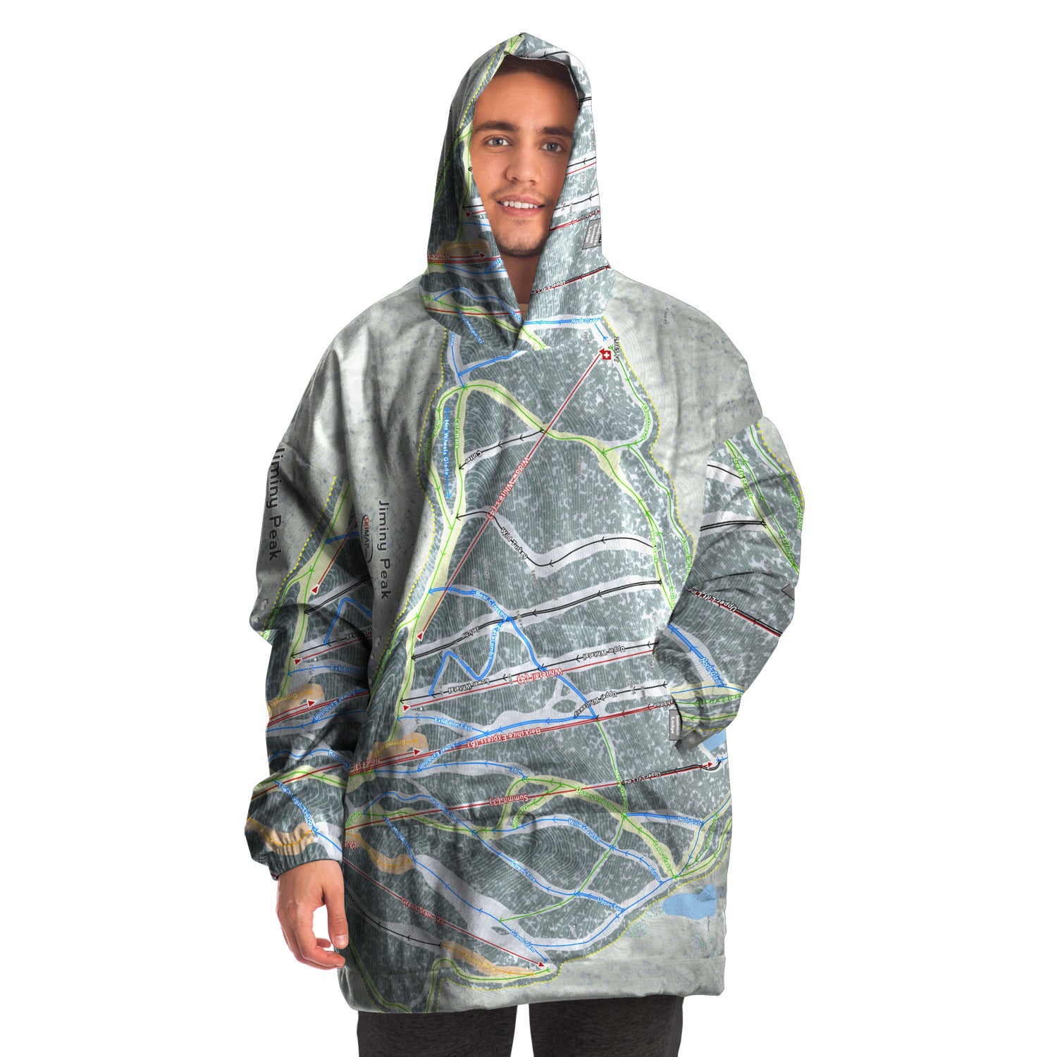Jiminy Peak, Massachusetts Ski Trail Map Snug Hoodie