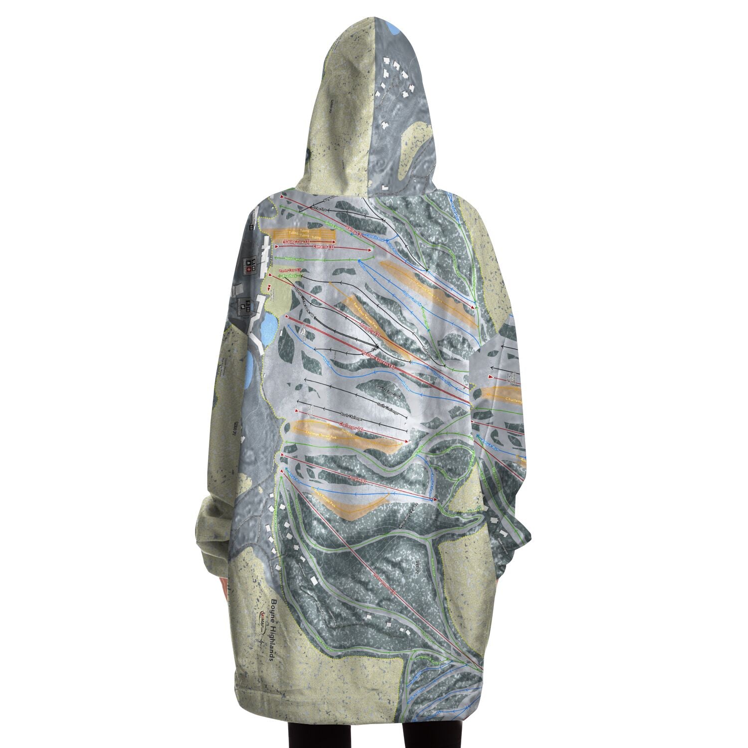 Boyne Highlands, Michigan Ski Trail Map Snug Hoodie