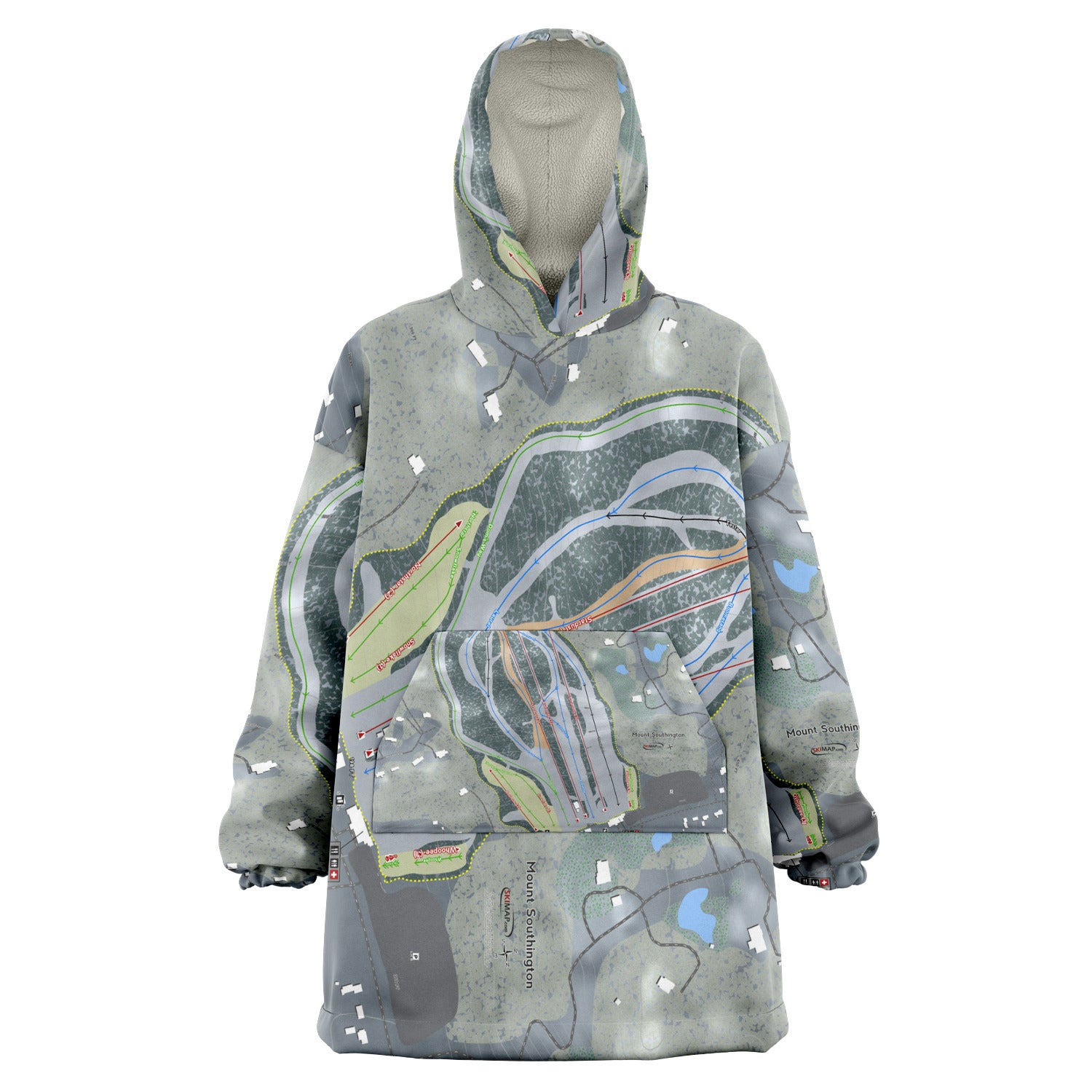 Mount Southington, Connecticut Ski Trail Map - Snug Hoodie